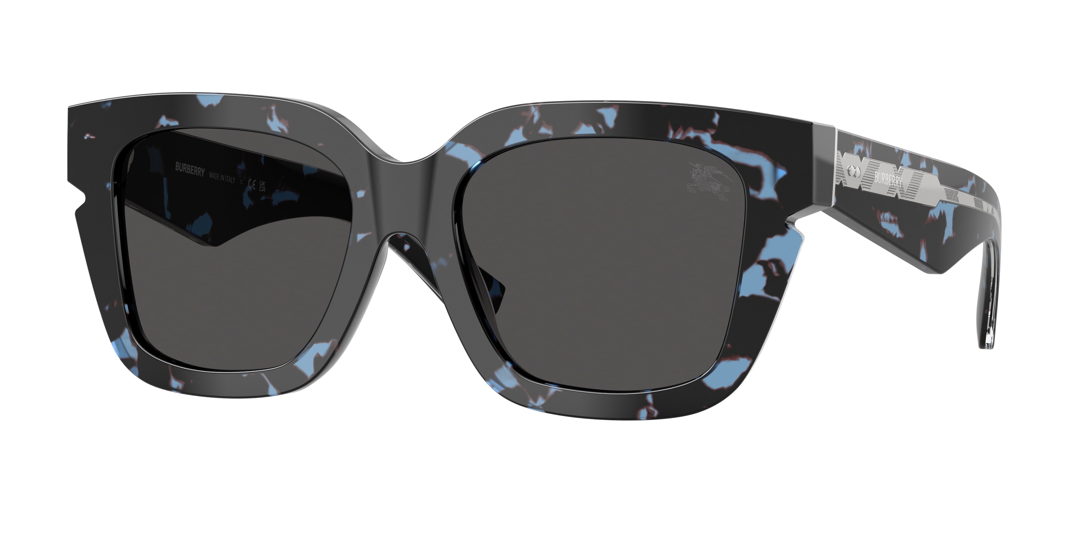 Burberry BE4453F Square Sunglasses 411187-Blue Havana 54-140-19 - Color Map Blue