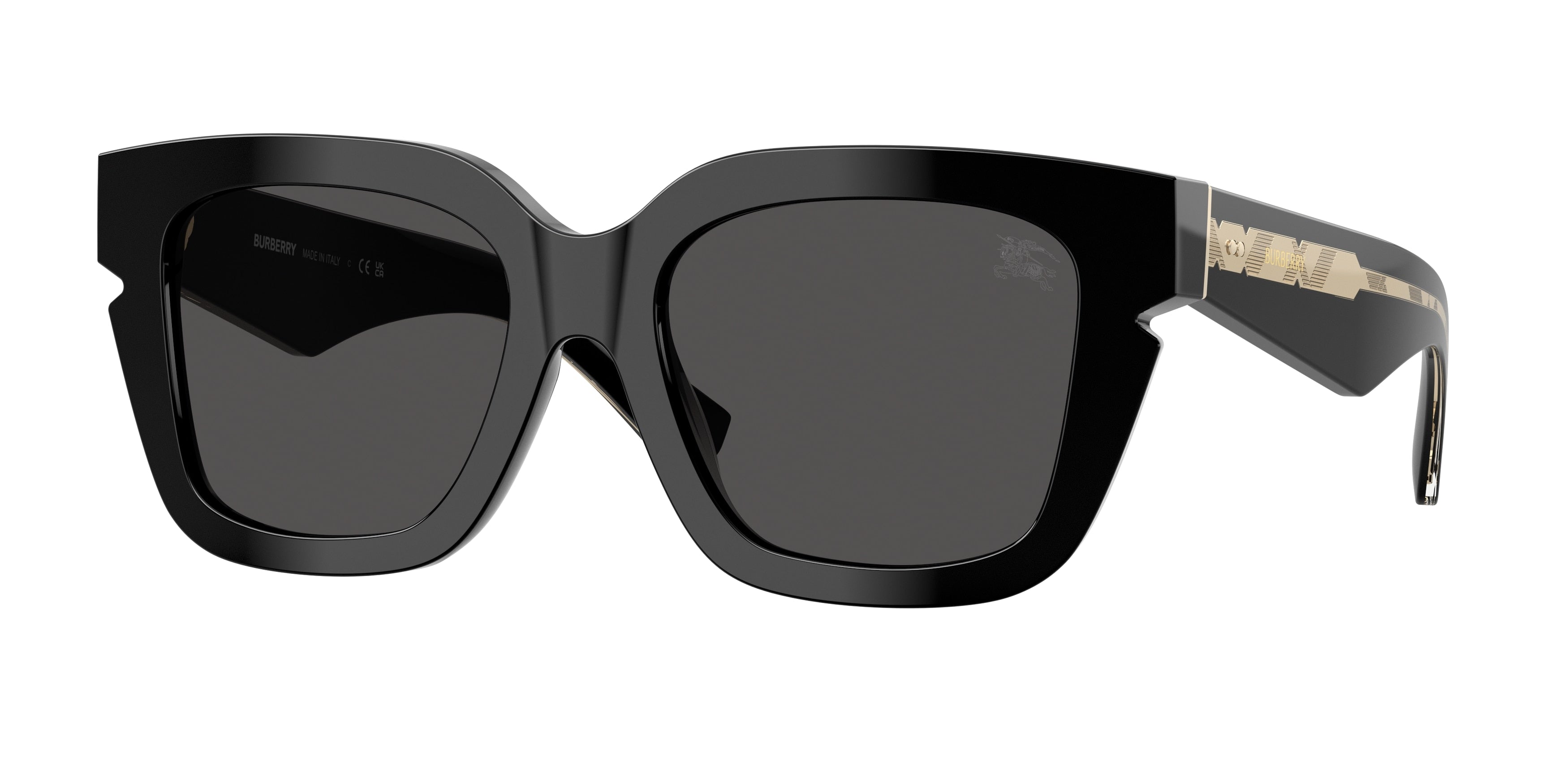 Burberry BE4453 Square Sunglasses 300187-Black 54-140-19 - Color Map Black