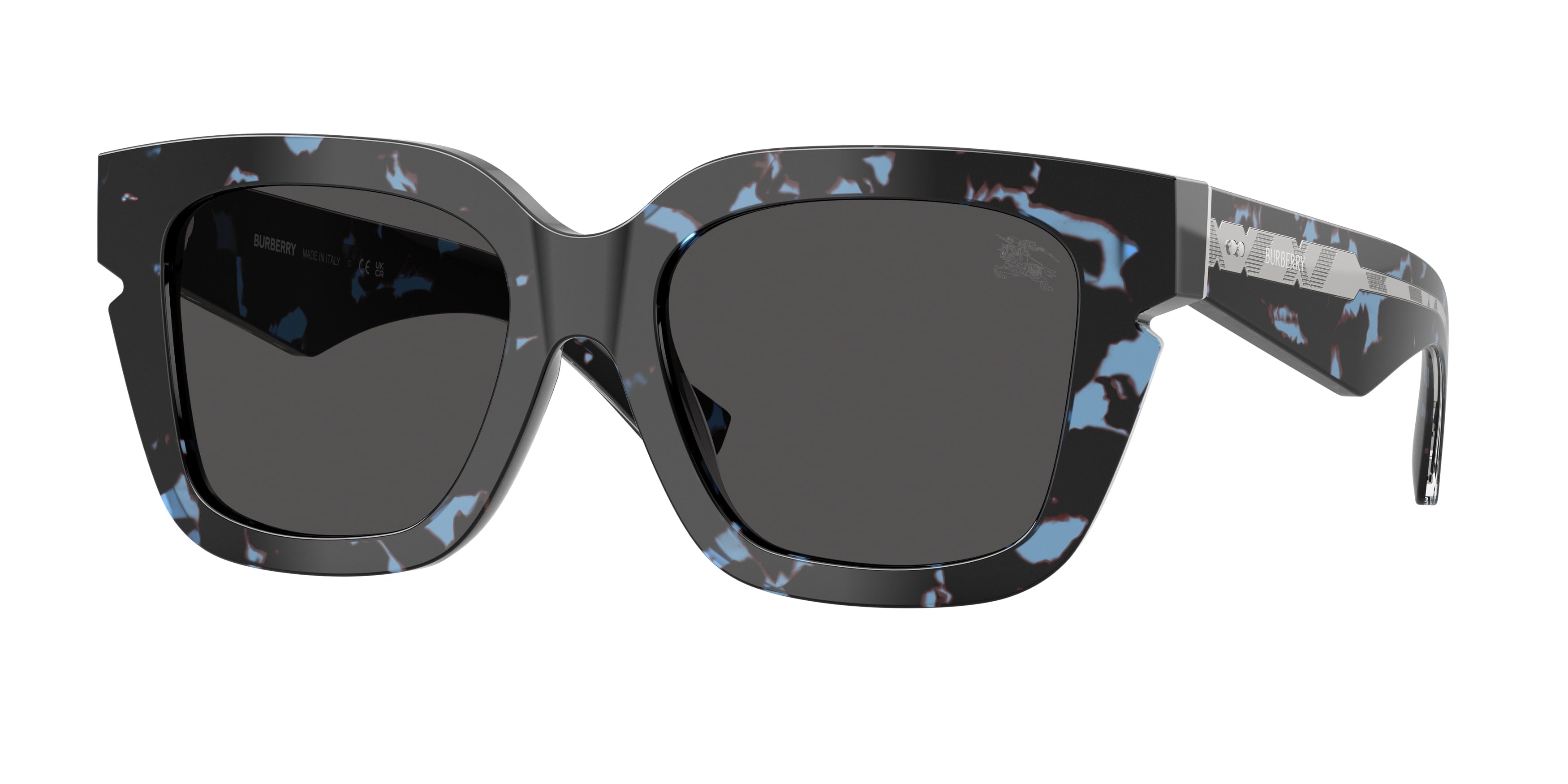Burberry BE4453 Square Sunglasses 411187-Blue Havana 54-140-19 - Color Map Blue