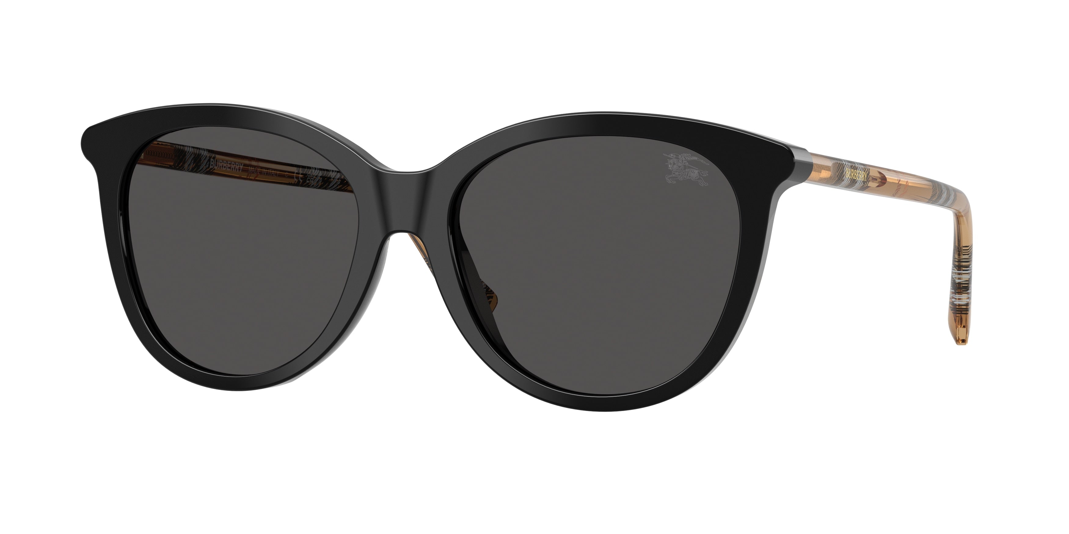 Burberry BE4455F Phantos Sunglasses 416187-Black 55-140-17 - Color Map Black