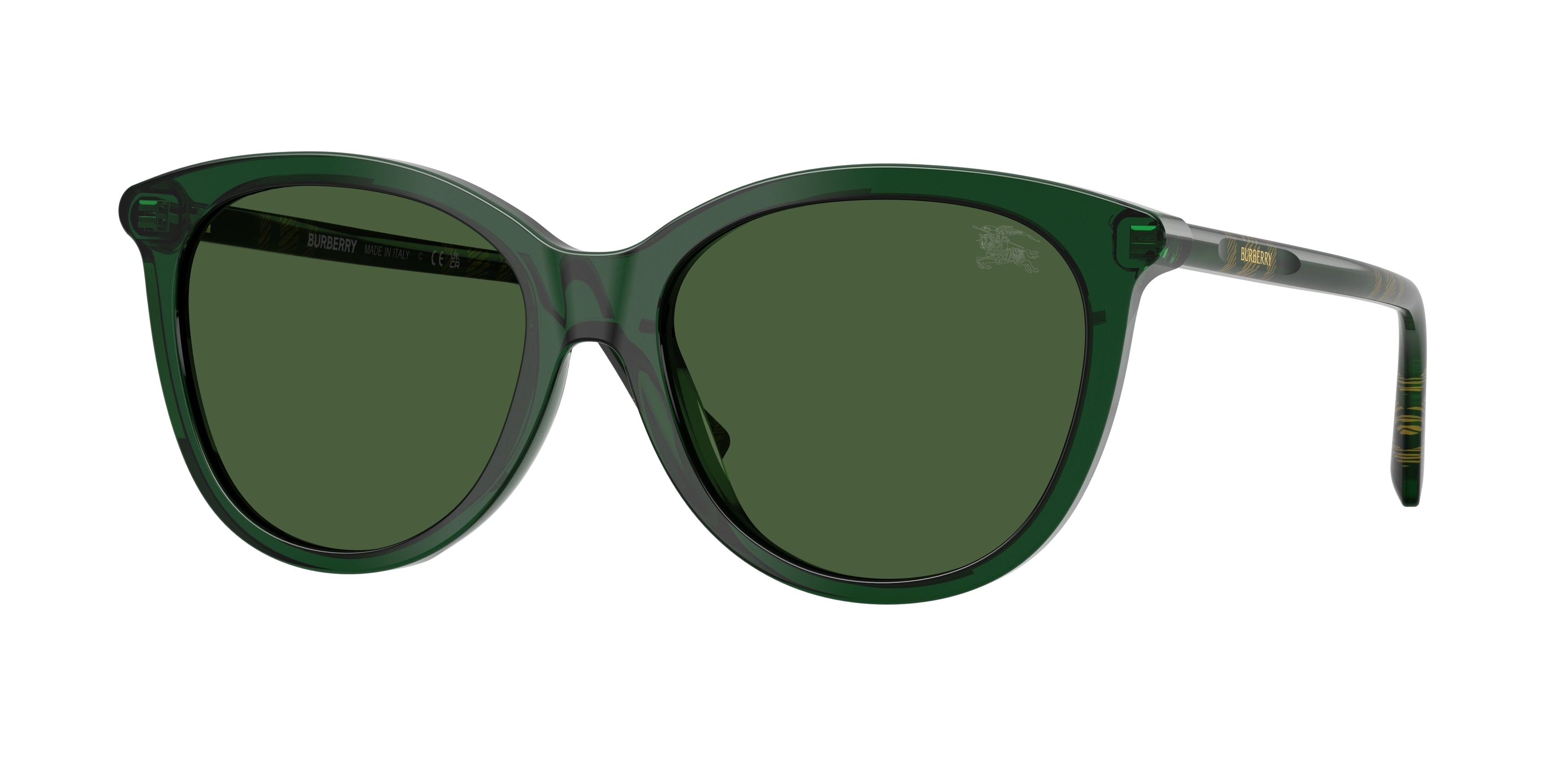 Burberry BE4455F Phantos Sunglasses 416271-Green 55-140-17 - Color Map Green