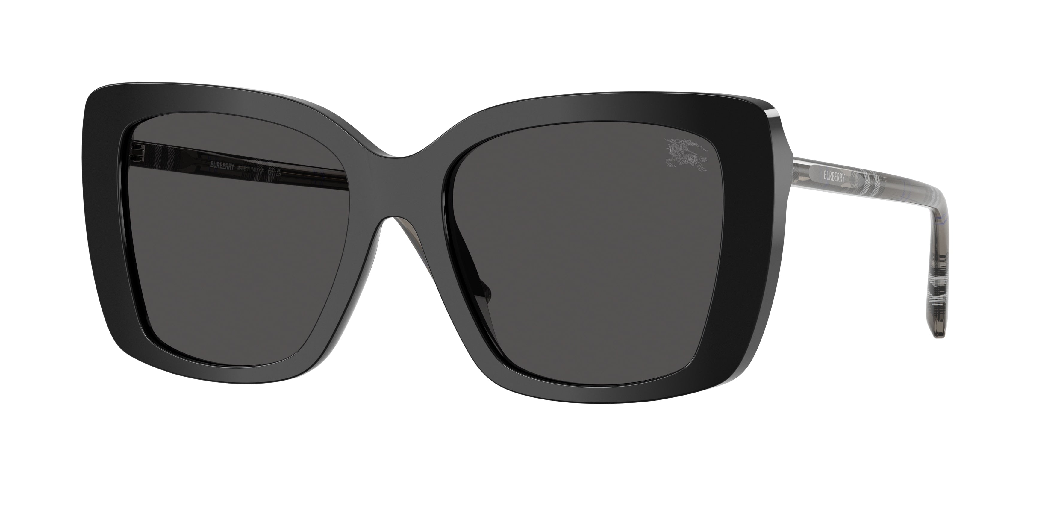 Burberry BE4456F Square Sunglasses 416587-Black 54-140-18 - Color Map Black