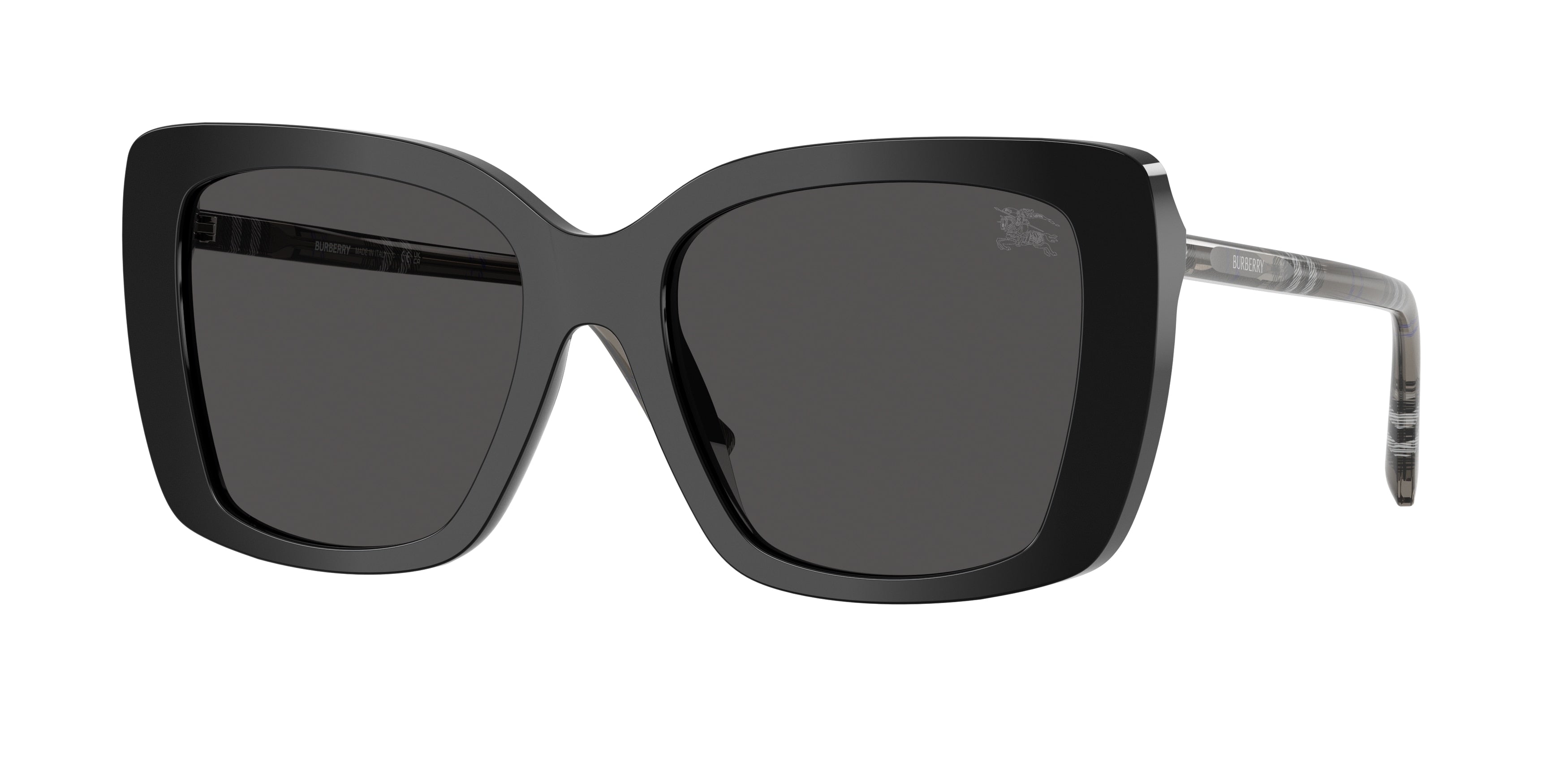 Burberry BE4456 Square Sunglasses 416587-Black 54-140-18 - Color Map Black