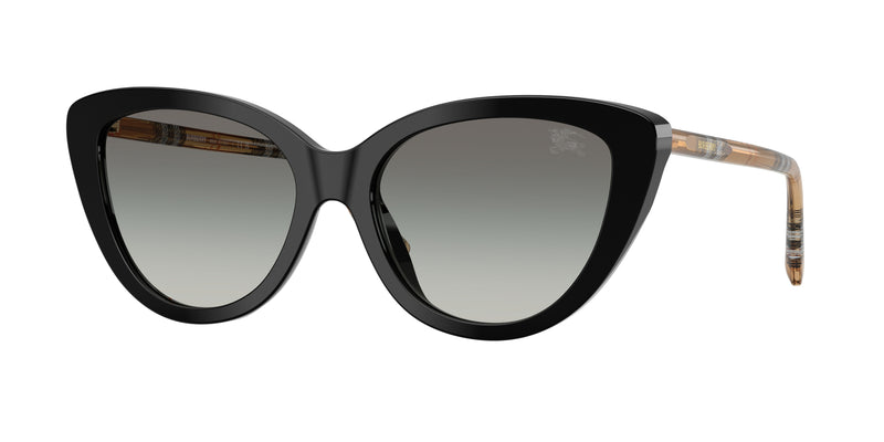 Burberry BE4457 Cat Eye Sunglasses 416111-Black 55-140-17 - Color Map Black