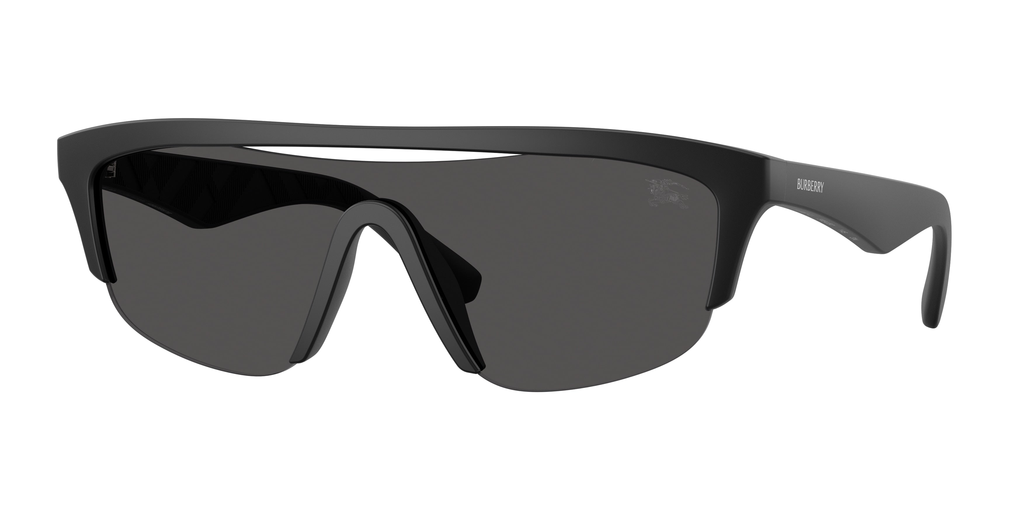 Burberry BE4460U Rectangle Sunglasses 346487-Matte Black 0-145-140 - Color Map Black