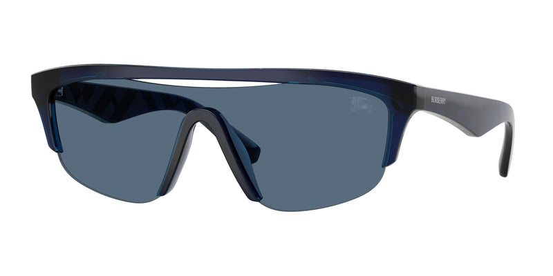 Burberry BE4460U Rectangle Sunglasses 411080-Blue 0-145-140 - Color Map Blue