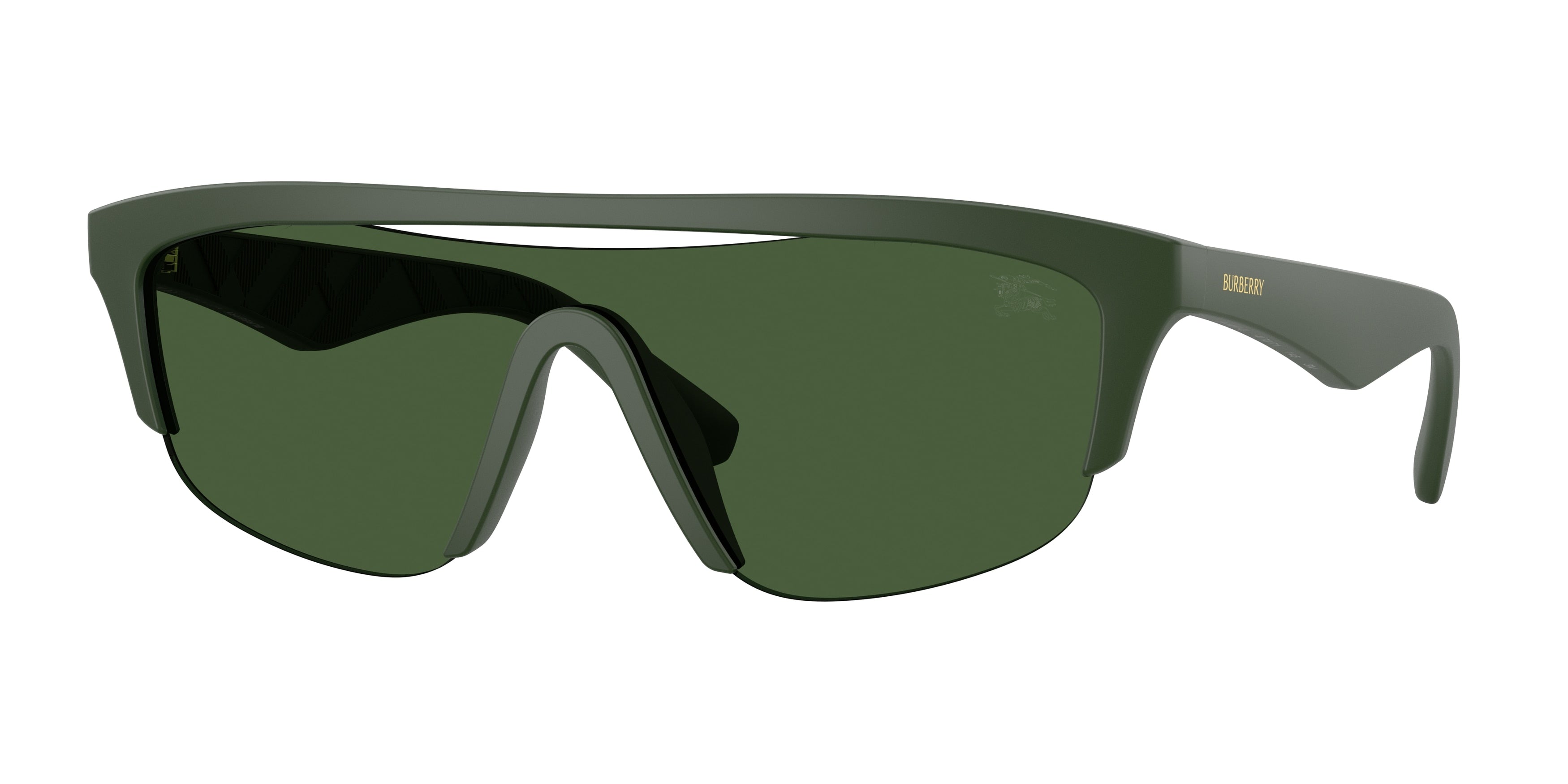 Burberry BE4460U Rectangle Sunglasses 417071-Matte Green 0-145-140 - Color Map Green
