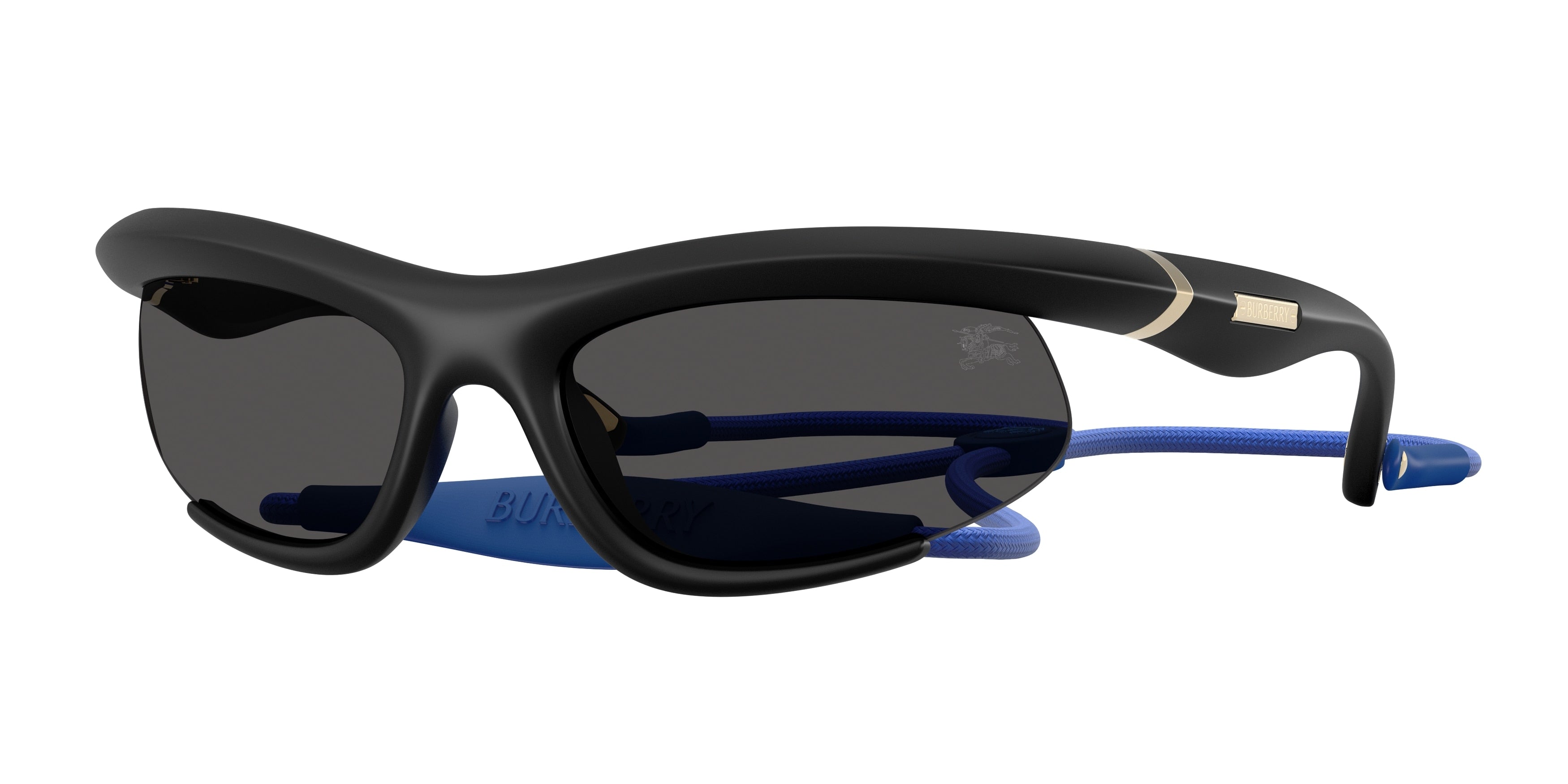 Burberry BE4462 Irregular Sunglasses 345287-Rubber Black 64-125-20 - Color Map Black
