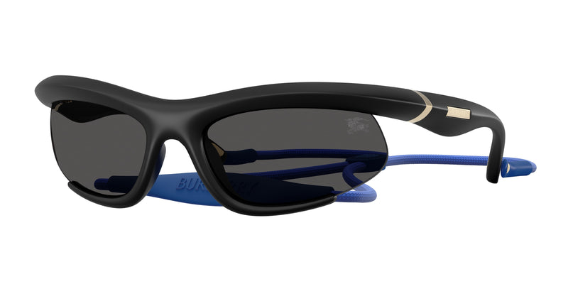 Burberry BE4462 Irregular Sunglasses 345287-Rubber Black 65-125-20 - Color Map Black