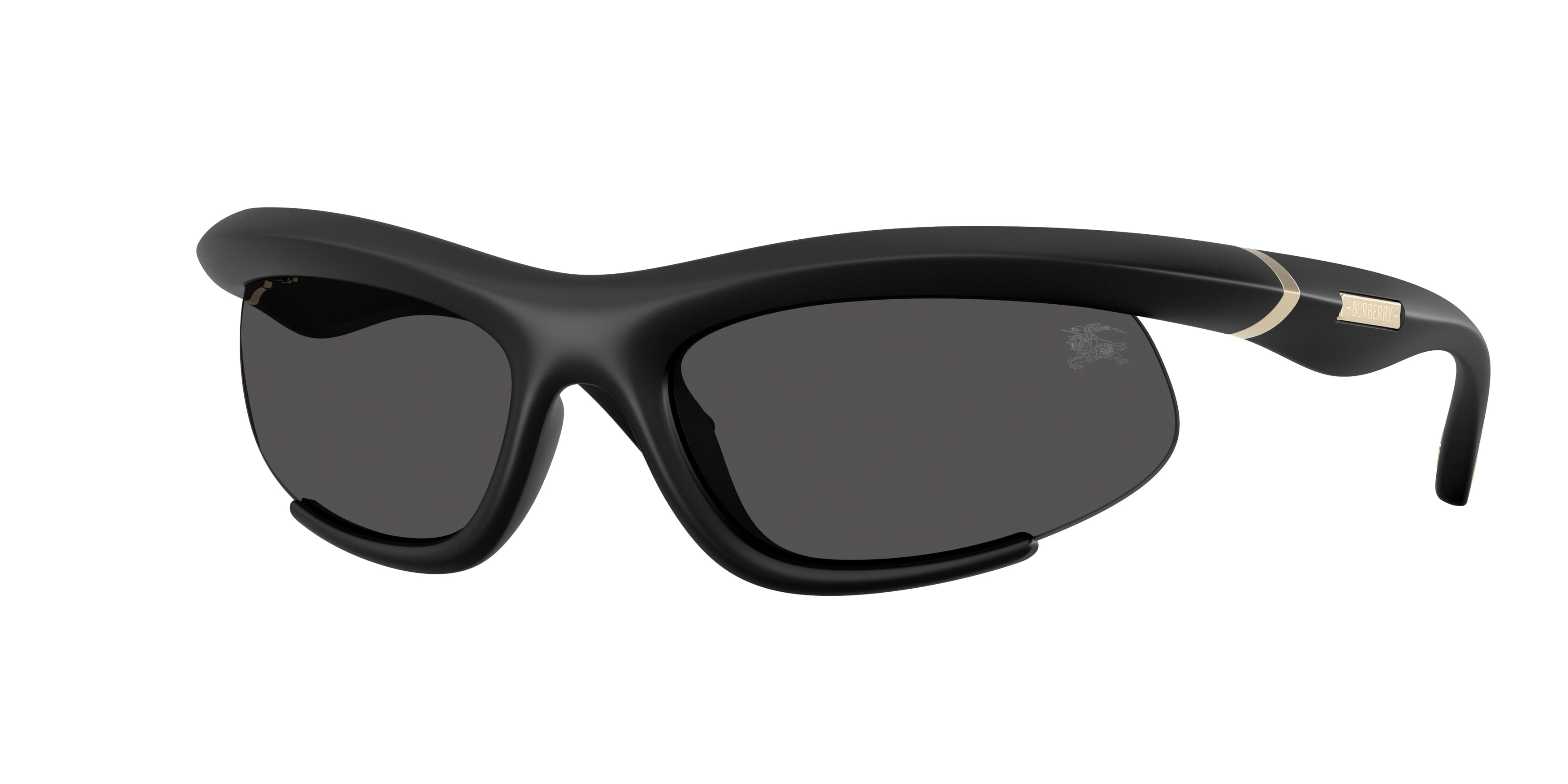 Burberry BE4462 Irregular Sunglasses 418687-Rubber Black 65-125-20 - Color Map Black