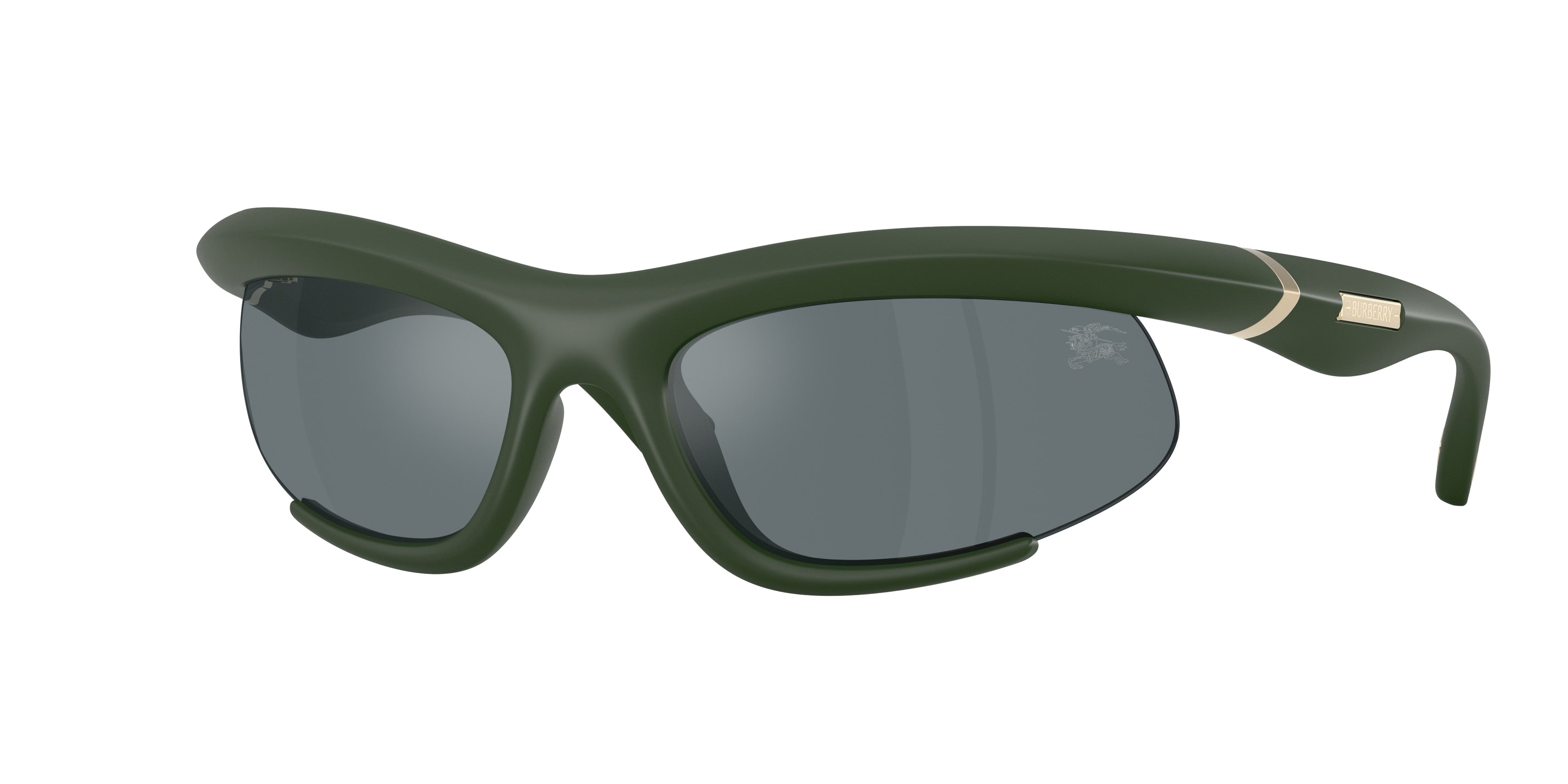 Burberry BE4462 Irregular Sunglasses 41876G-Rubber Green 65-125-20 - Color Map Green