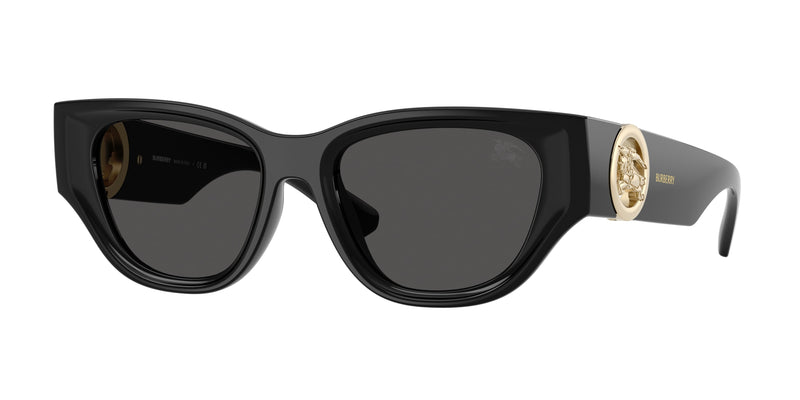 Burberry BE4467U Cat Eye Sunglasses 300187-Black 52-135-18 - Color Map Black