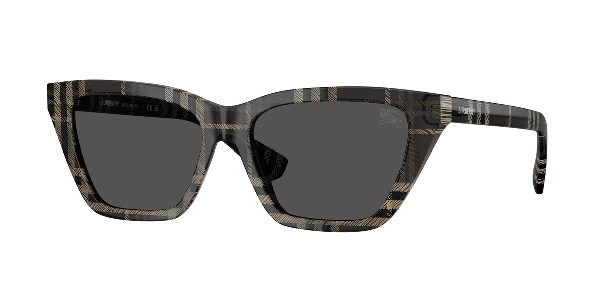 Burberry BE4468F Cat Eye Sunglasses 419987-Grey Check 54-140-15 - Color Map Grey