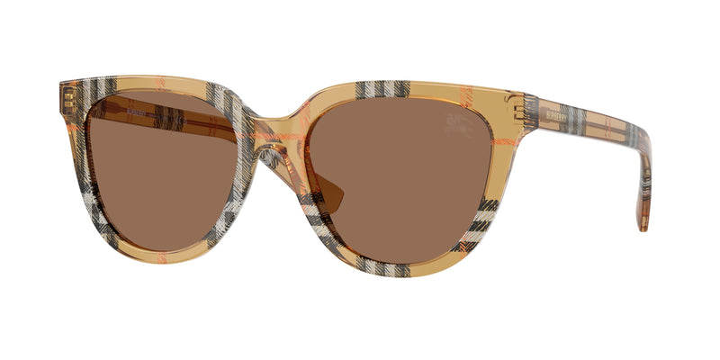 Burberry BE4469 Phantos Sunglasses 416373-Check Sand 53-140-18 - Color Map Brown