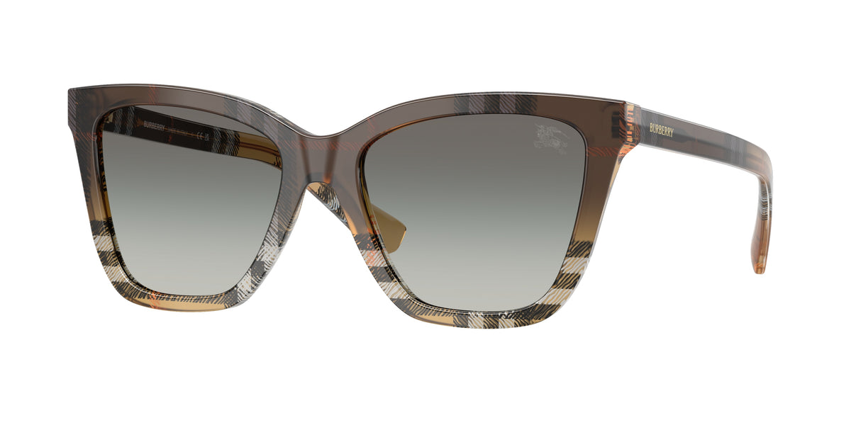 Burberry BE4470 Square Sunglasses 420211-Check Sand 54-140-18 - Color Map Brown