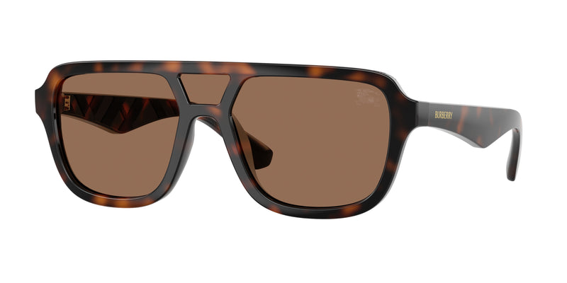 Burberry BE4474U Pilot Sunglasses 300273-Dark Havana 0-145-128 - Color Map Brown