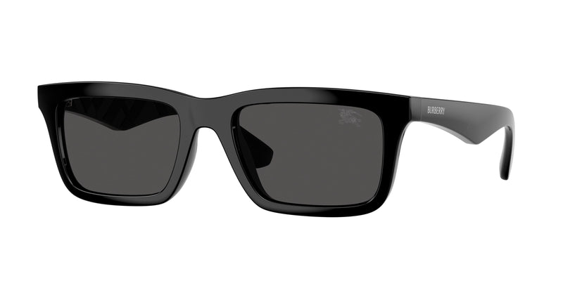 Burberry BE4475U Rectangle Sunglasses 300187-Black 53-145-19 - Color Map Black