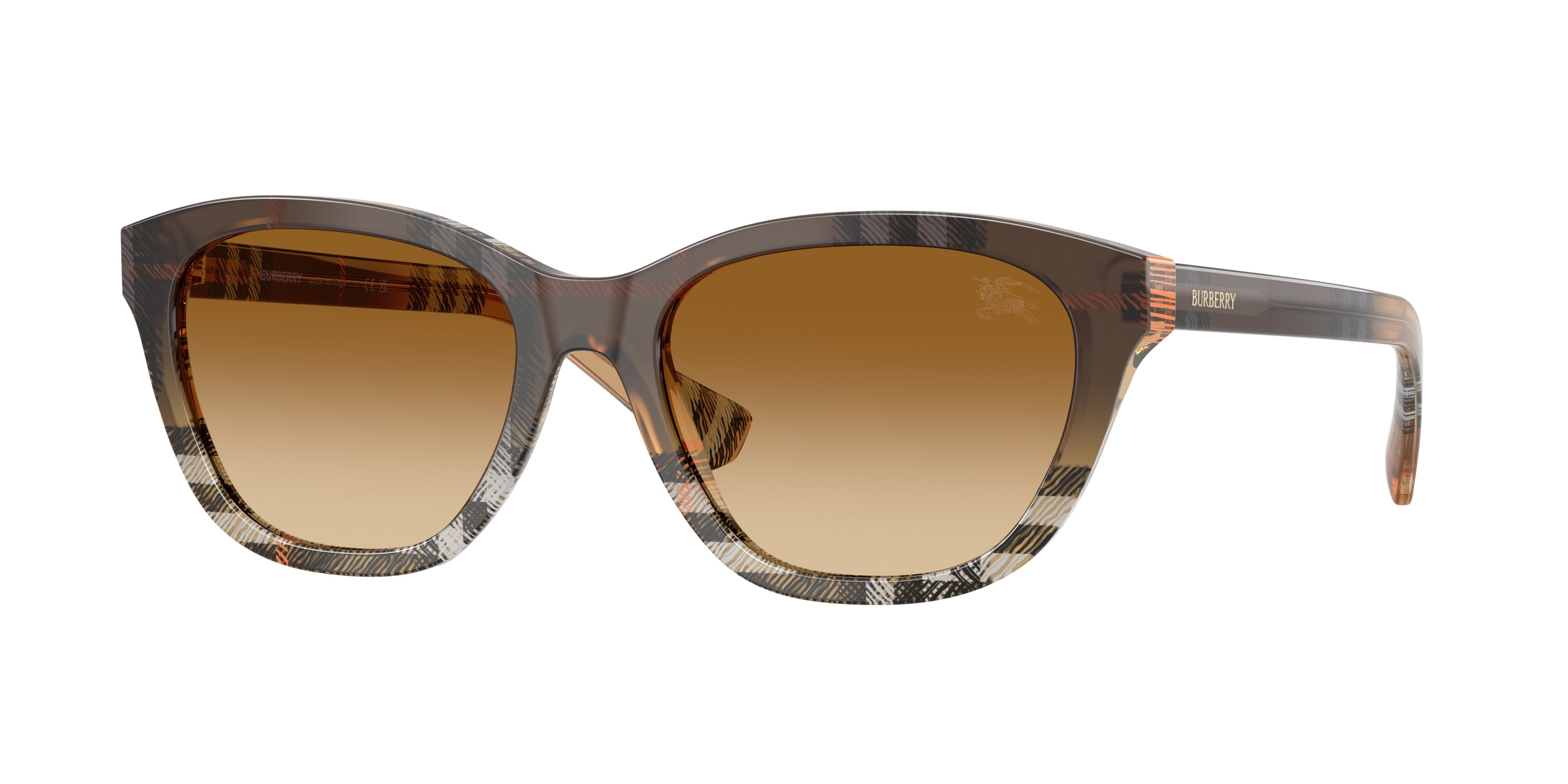 Burberry BE4486 Rectangle Sunglasses 420213-Check Gradient Sand 54-140-18 - Color Map Brown