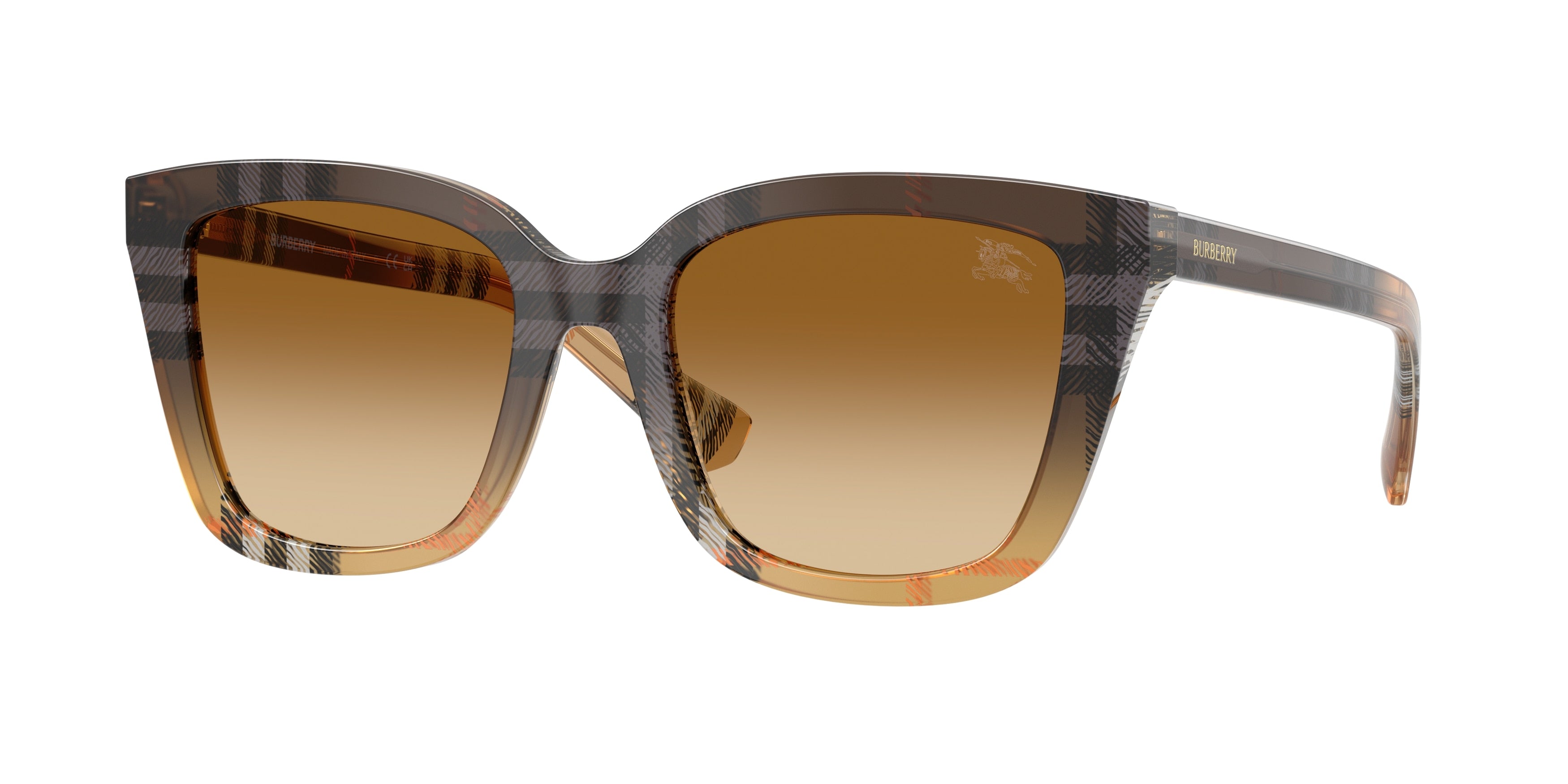 Burberry BE4487F Square Sunglasses 420213-Check Gradient Sand 52-140-19 - Color Map Brown