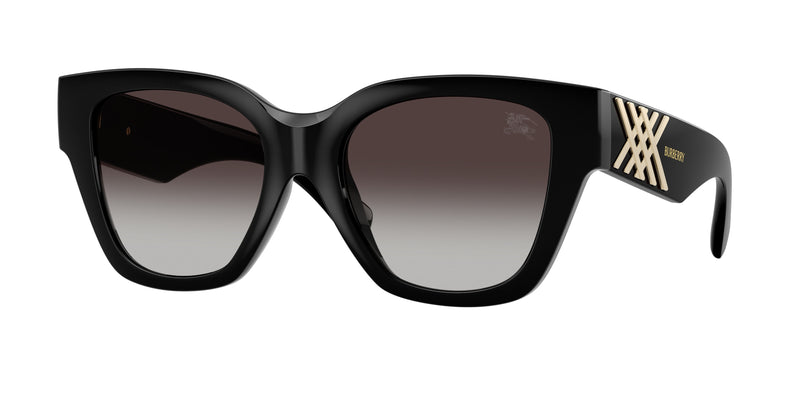 Burberry BE4489U Square Sunglasses 300187-Black 53-140-19 - Color Map Black