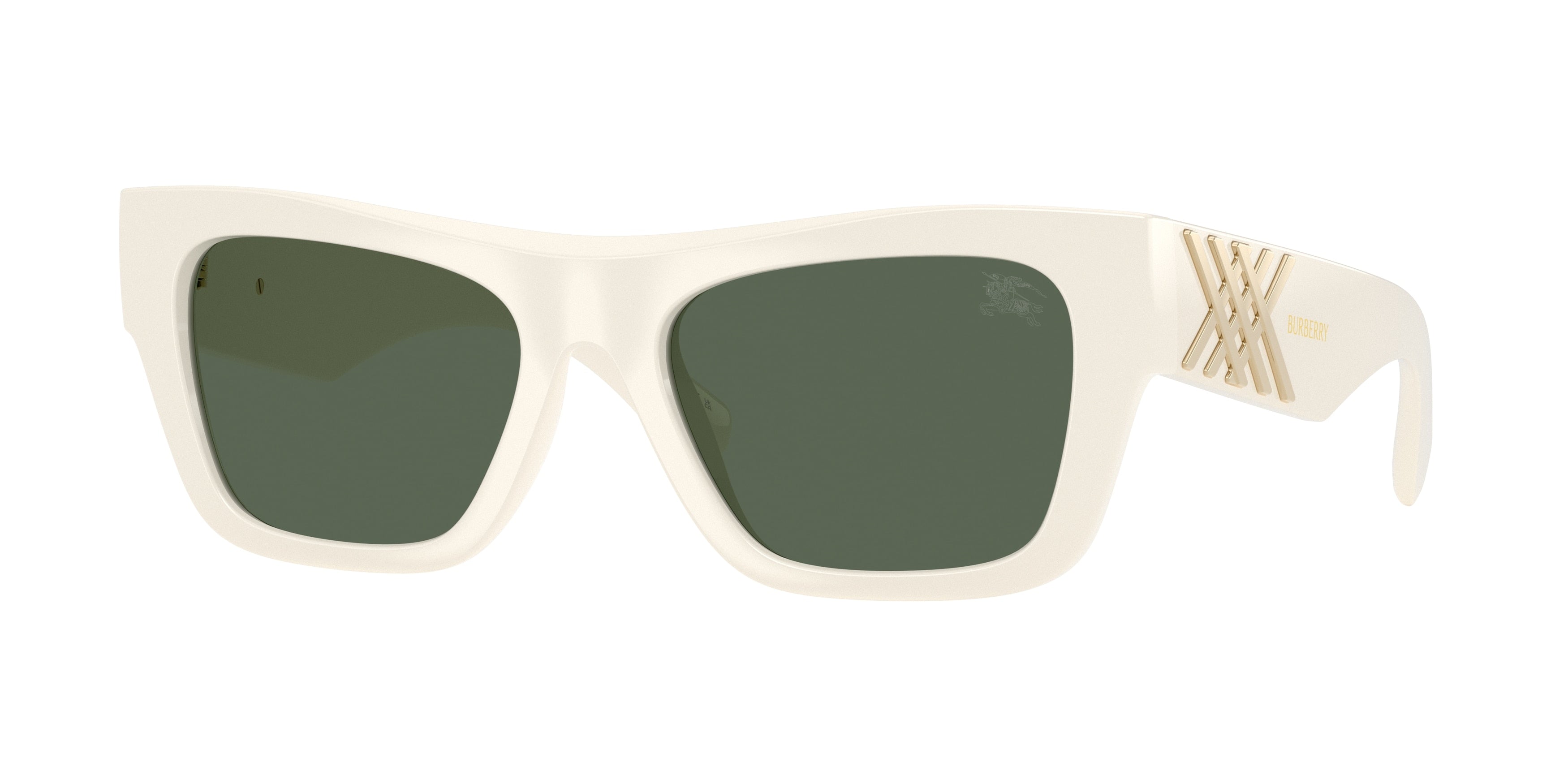 Burberry BE4490U Rectangle Sunglasses 421871-White 53-140-18 - Color Map White