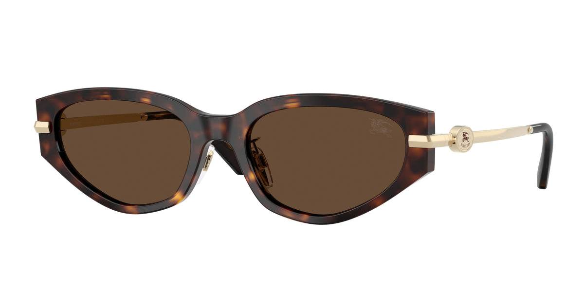 Burberry BE4493D Irregular Sunglasses 300273-Dark Havana 56-145-19 - Color Map Brown