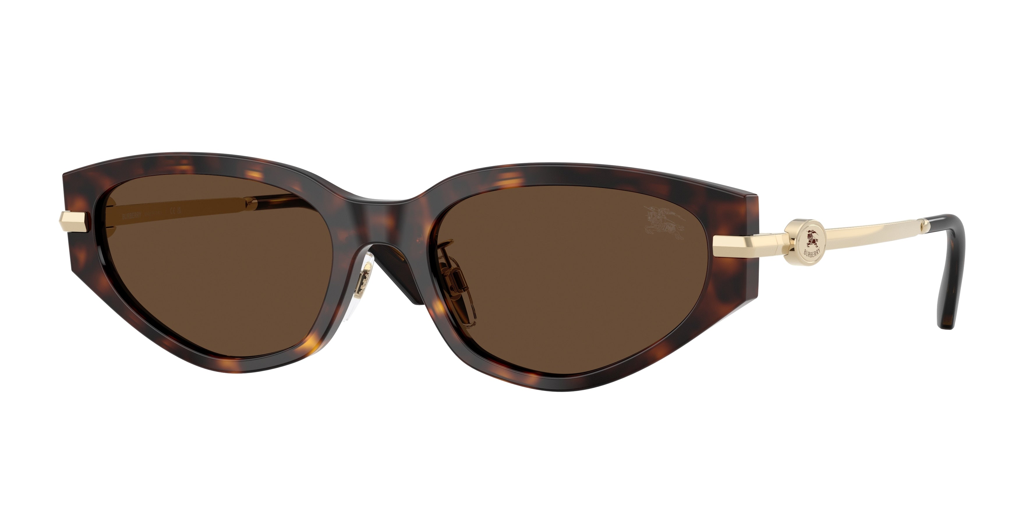 Burberry BE4493D Irregular Sunglasses 300273-Dark Havana 56-145-19 - Color Map Brown