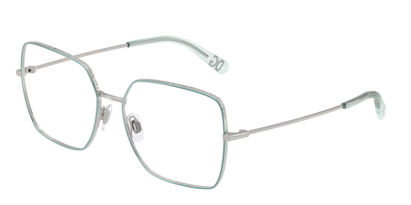 DOLCE & GABBANA DG1323 Square Eyeglasses 1325-Silver/Azure 54-140-16 - Color Map Silver