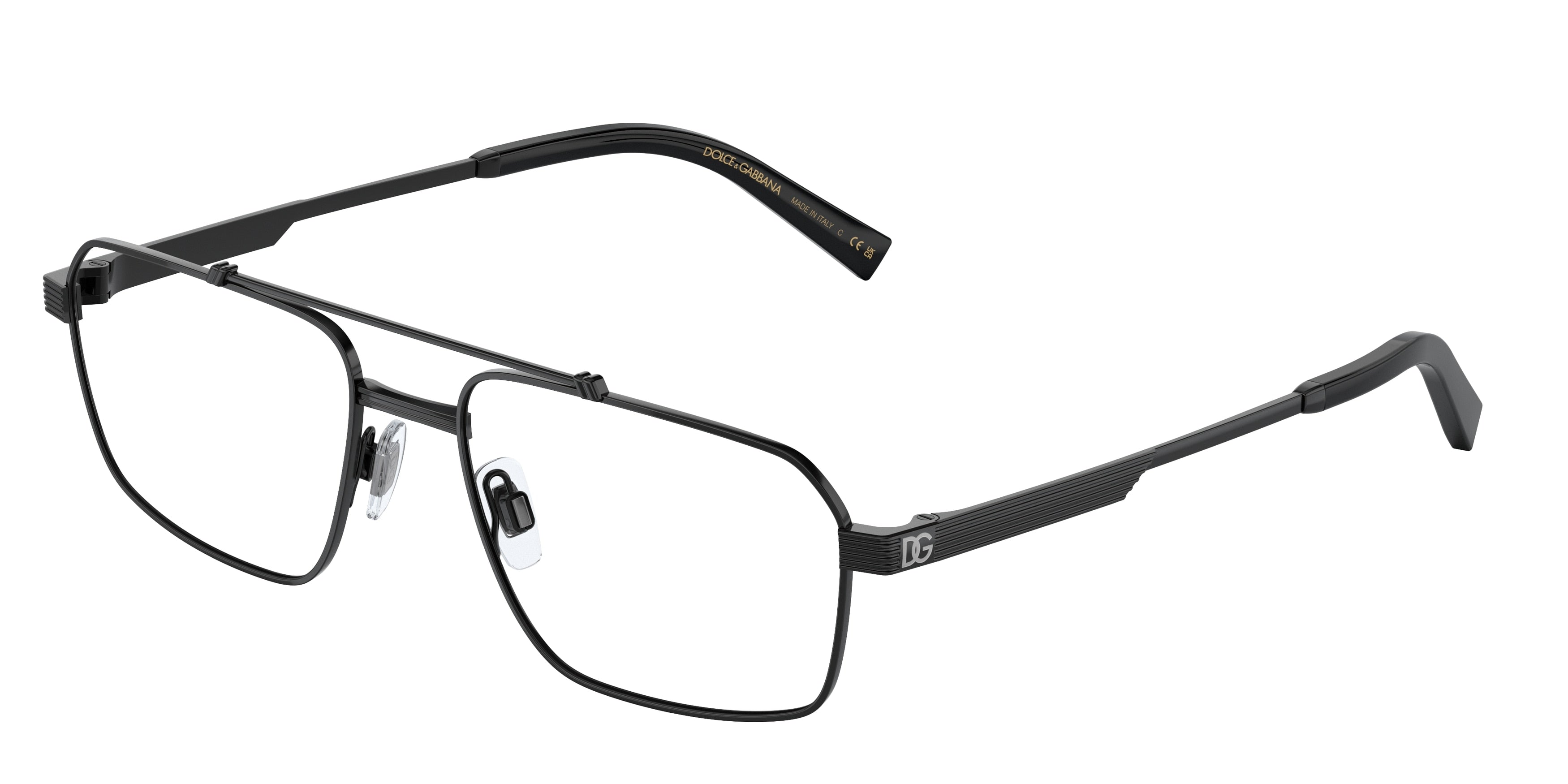 DOLCE & GABBANA DG1345 Rectangle Eyeglasses 1106-Matte Black 56-145-18 - Color Map Black