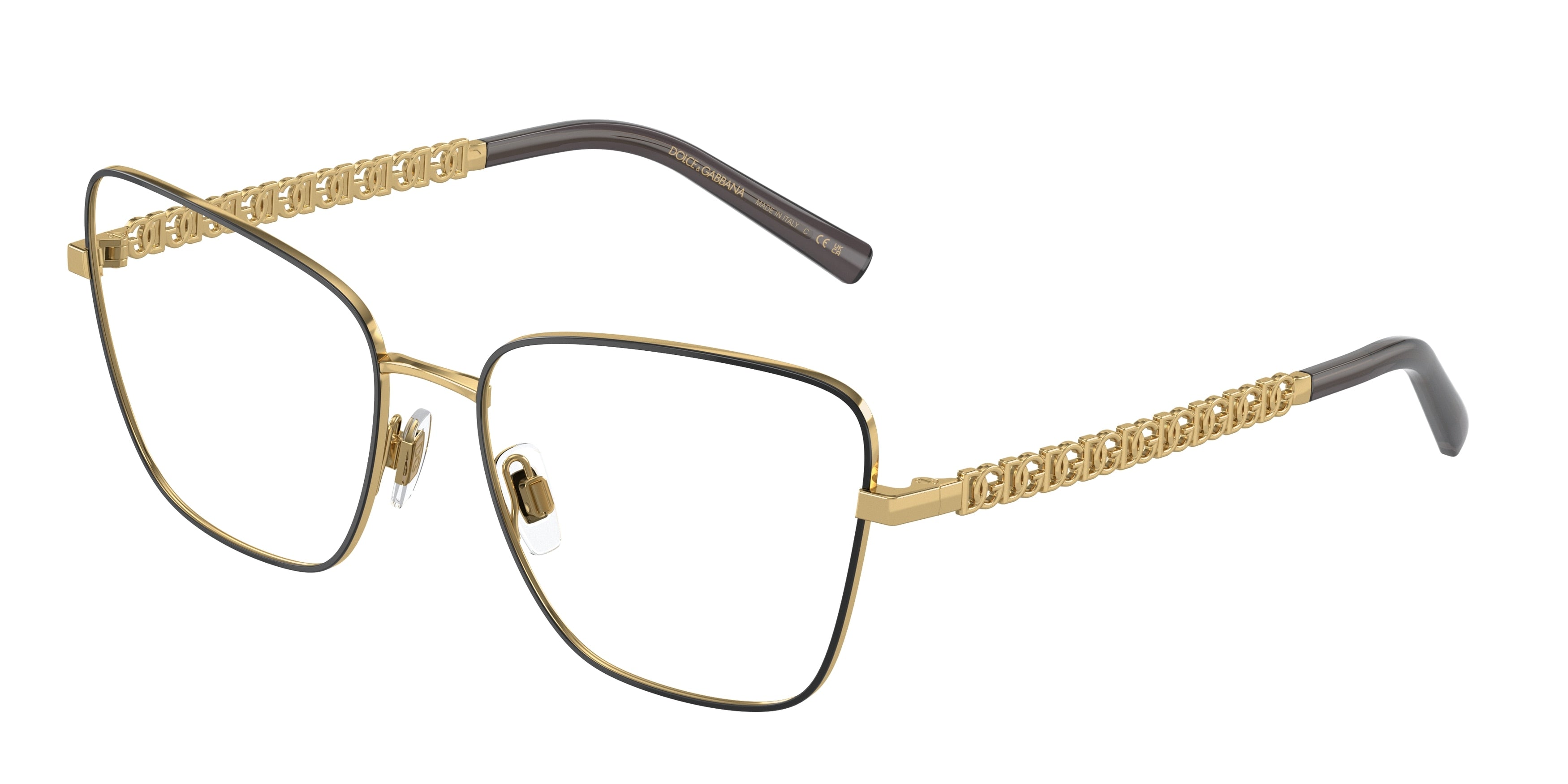 DOLCE & GABBANA DG1346 Butterfly Eyeglasses 1311-Gold/Matte Black 57-140-17 - Color Map Gold