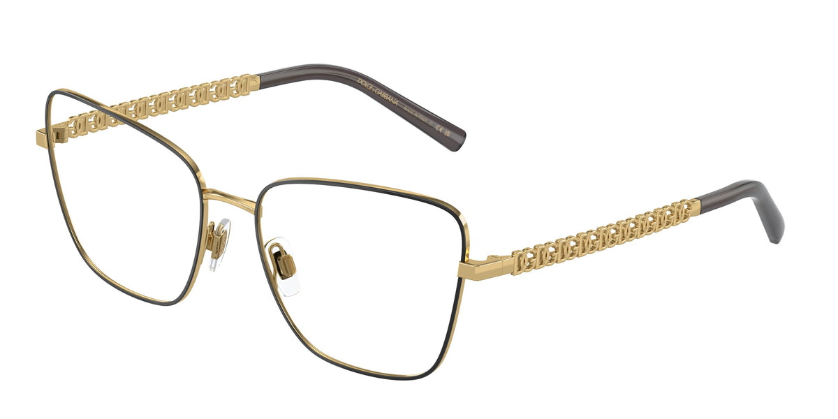 DOLCE & GABBANA DG1346 Butterfly Eyeglasses 1311-Gold/Matte Black 57-140-17 - Color Map Gold