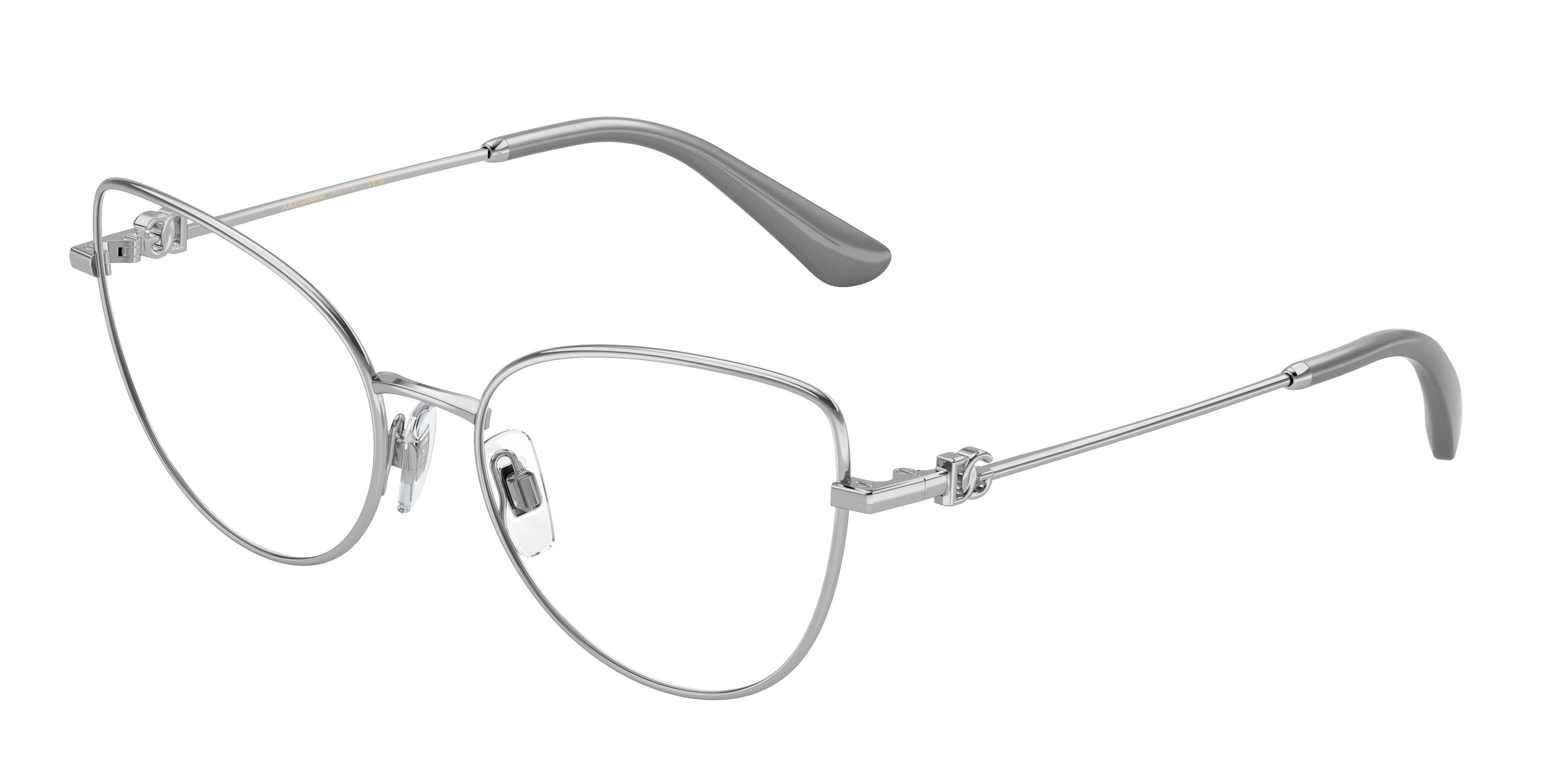 DOLCE & GABBANA DG1347 Cat Eye Eyeglasses 05-Silver 56-145-17 - Color Map Silver