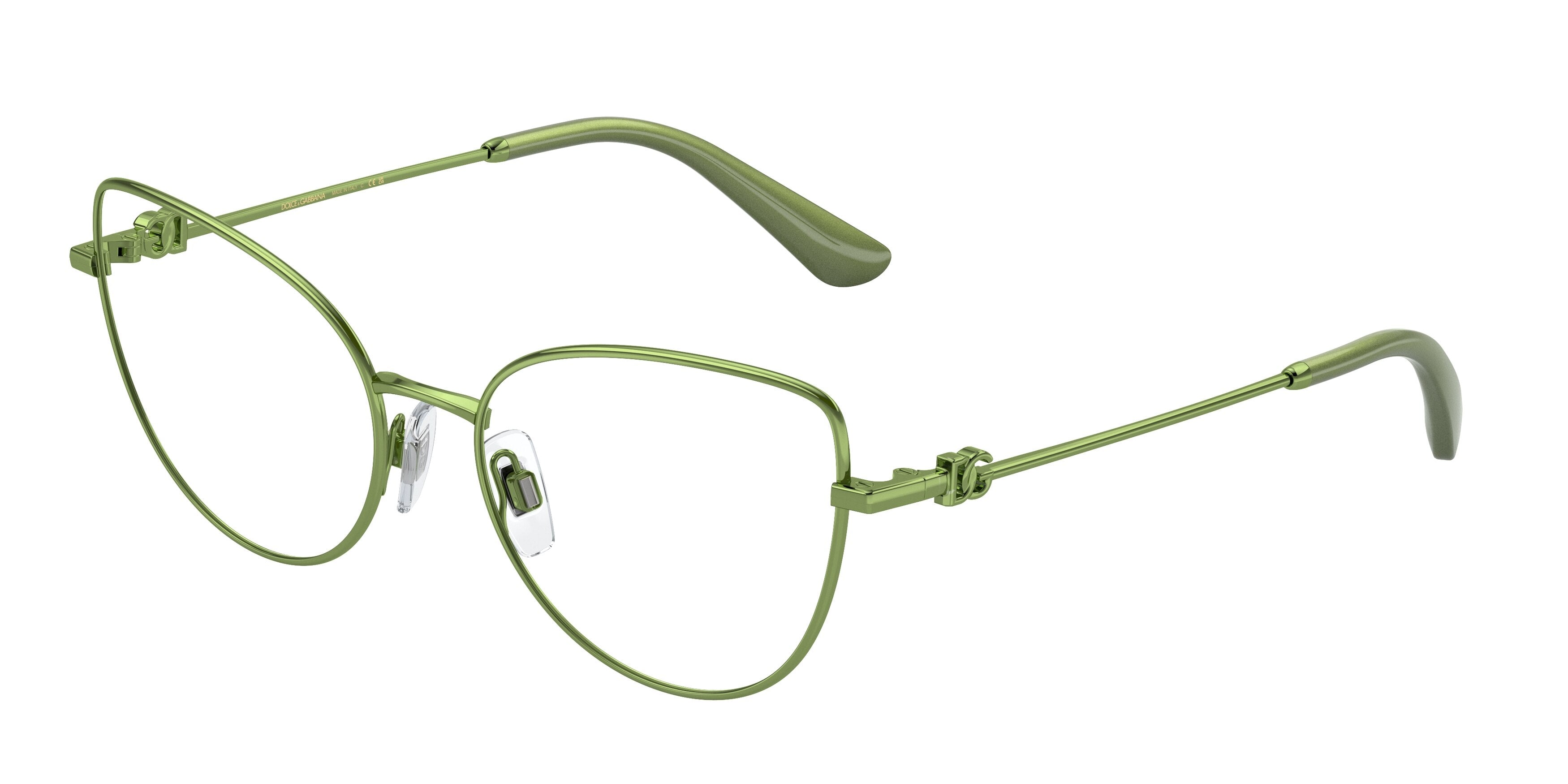 DOLCE & GABBANA DG1347 Cat Eye Eyeglasses 1314-Green 56-145-17 - Color Map Green