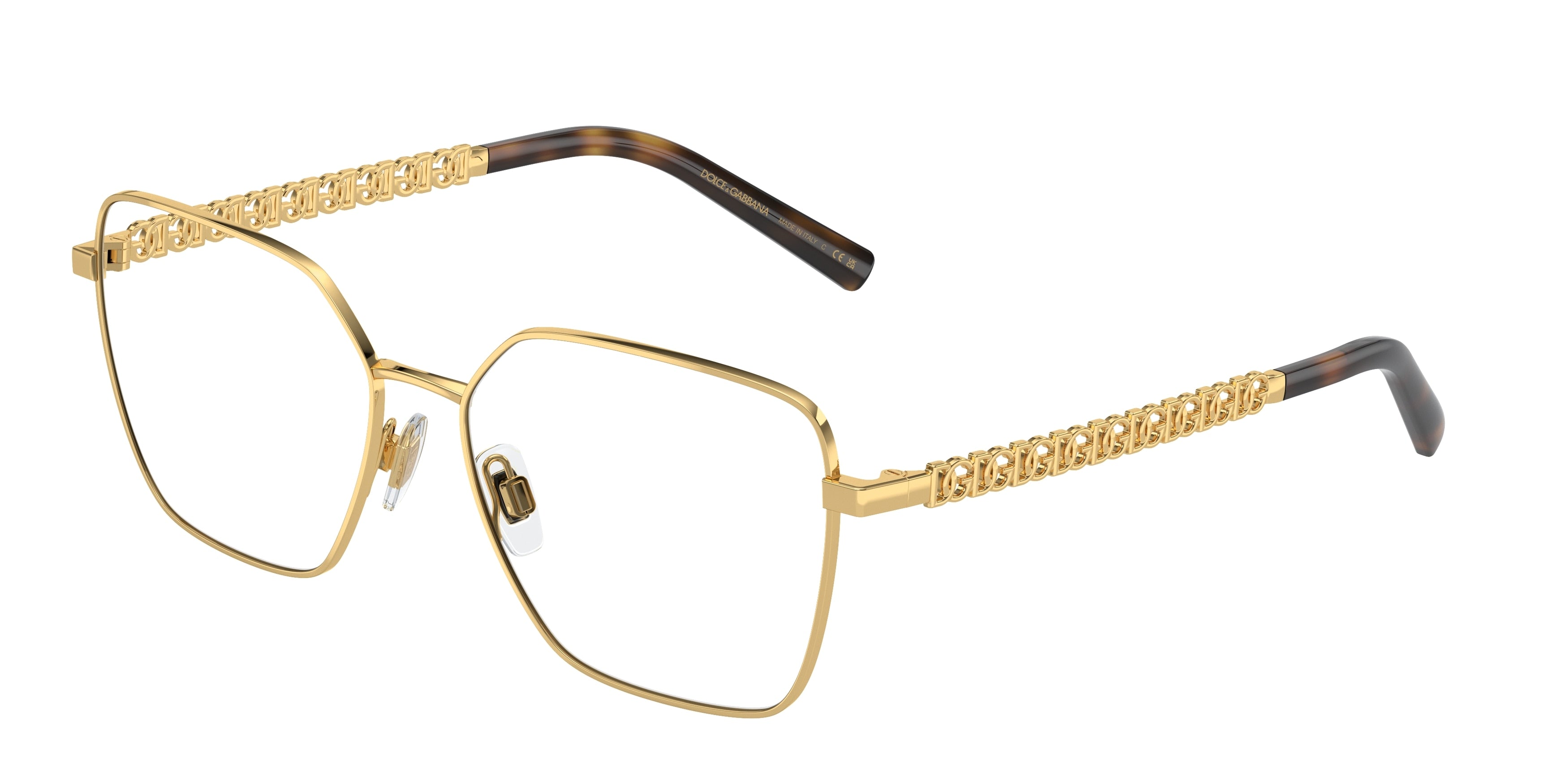 DOLCE & GABBANA DG1351 Square Eyeglasses 02-Gold 56-140-15 - Color Map Gold