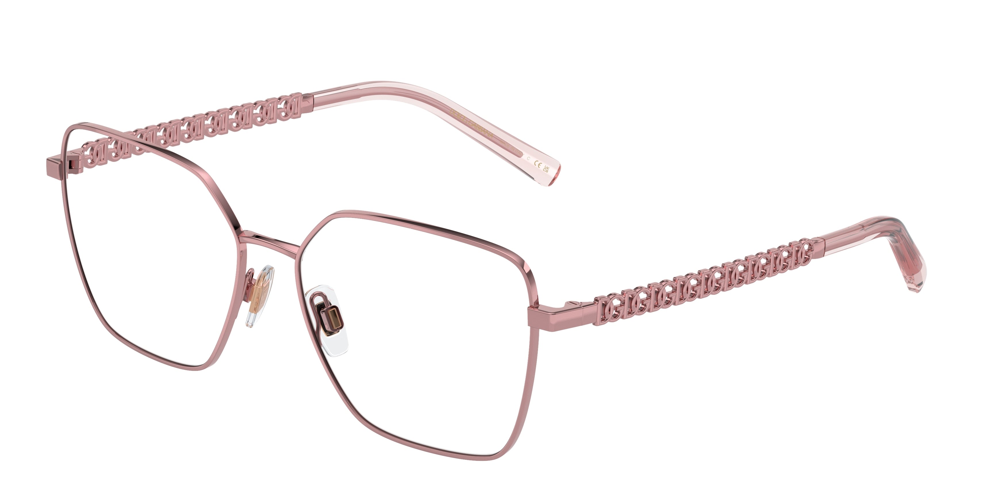 DOLCE & GABBANA DG1351 Square Eyeglasses 1361-Rose 54-140-15 - Color Map Pink