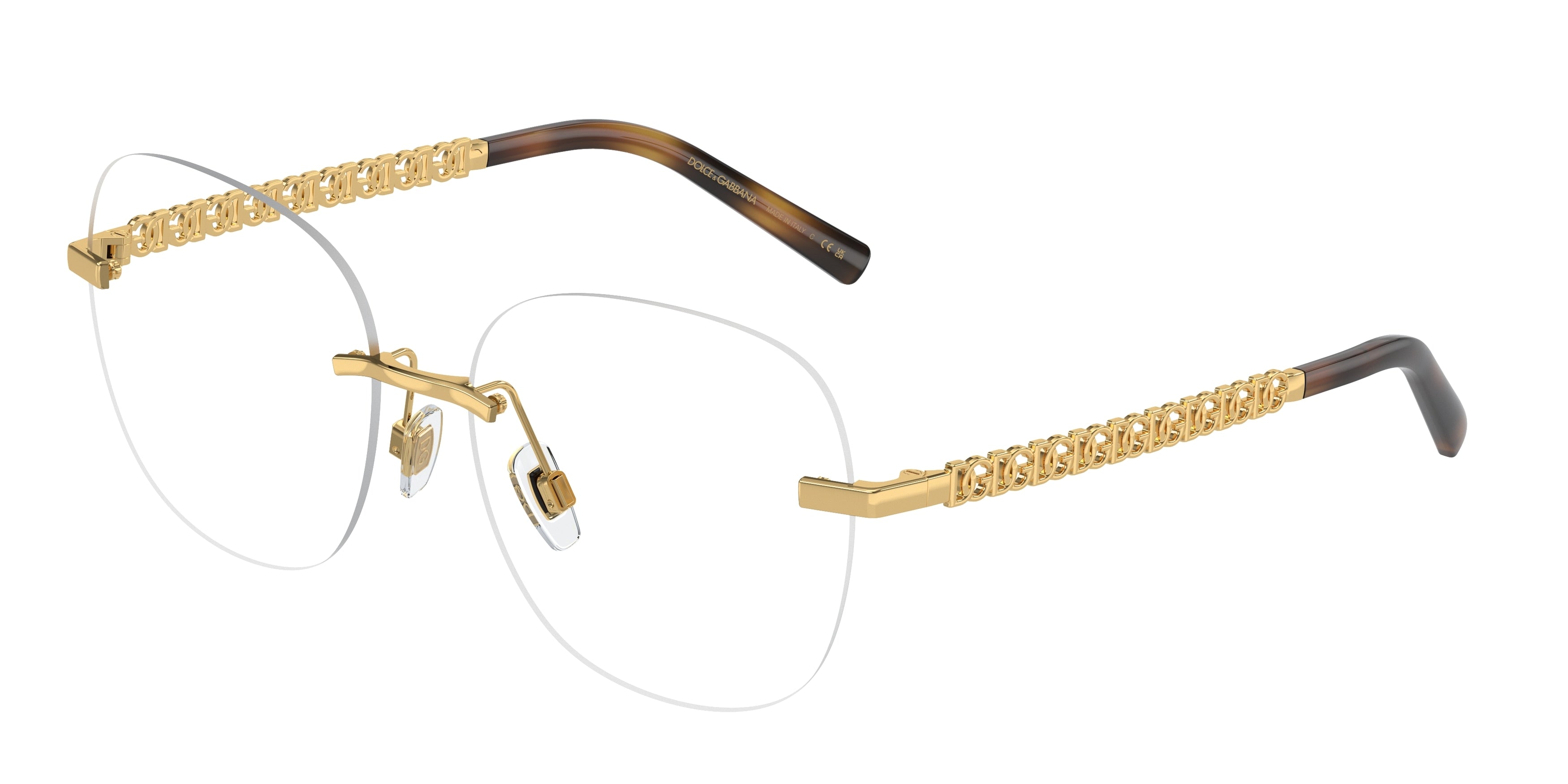 DOLCE & GABBANA DG1352 Phantos Eyeglasses 02-Gold 56-140-16 - Color Map Gold
