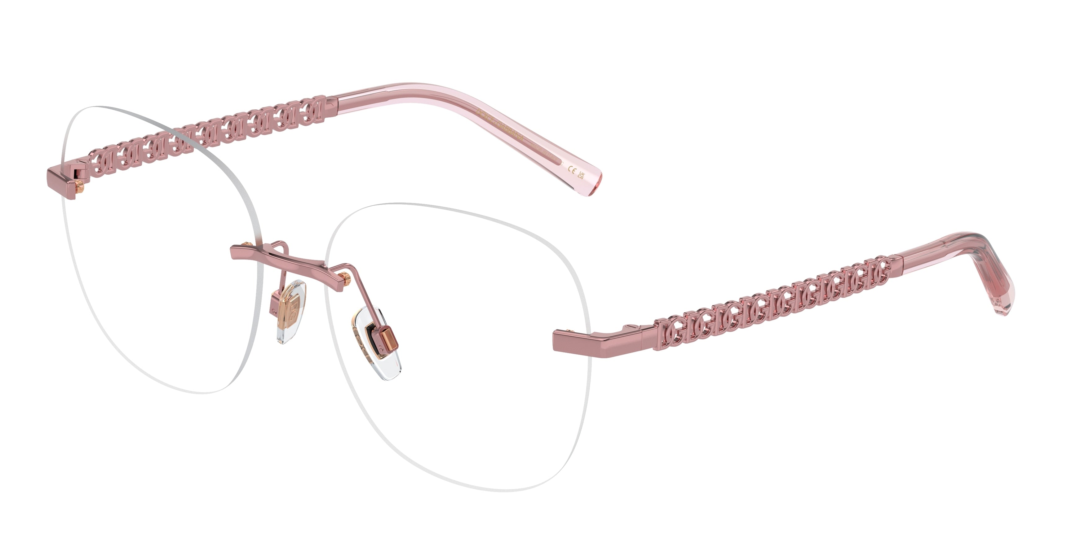 DOLCE & GABBANA DG1352 Phantos Eyeglasses 1361-Rose 56-140-16 - Color Map Pink
