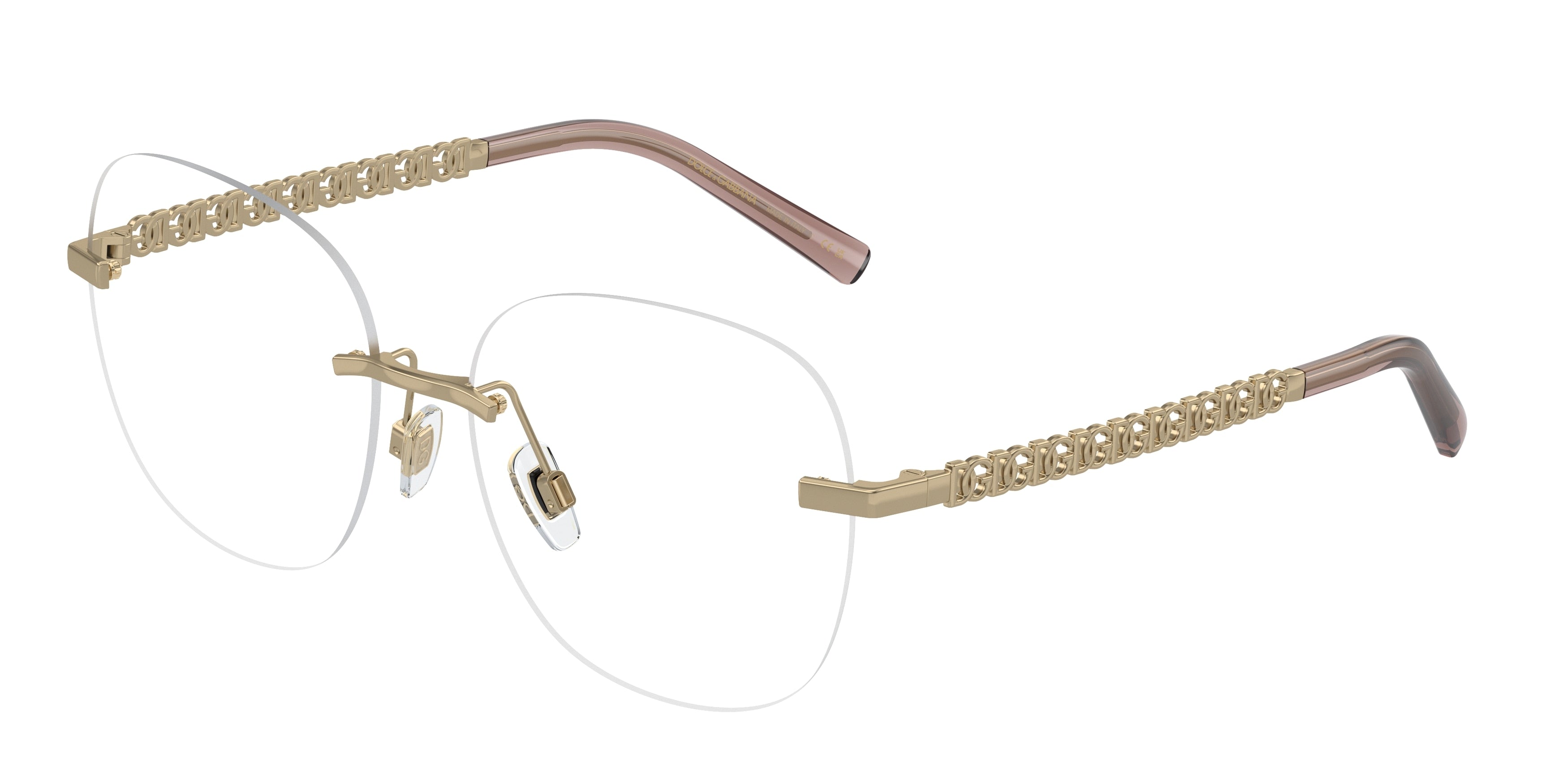 DOLCE & GABBANA DG1352 Phantos Eyeglasses 1365-Light Gold 56-140-16 - Color Map Gold