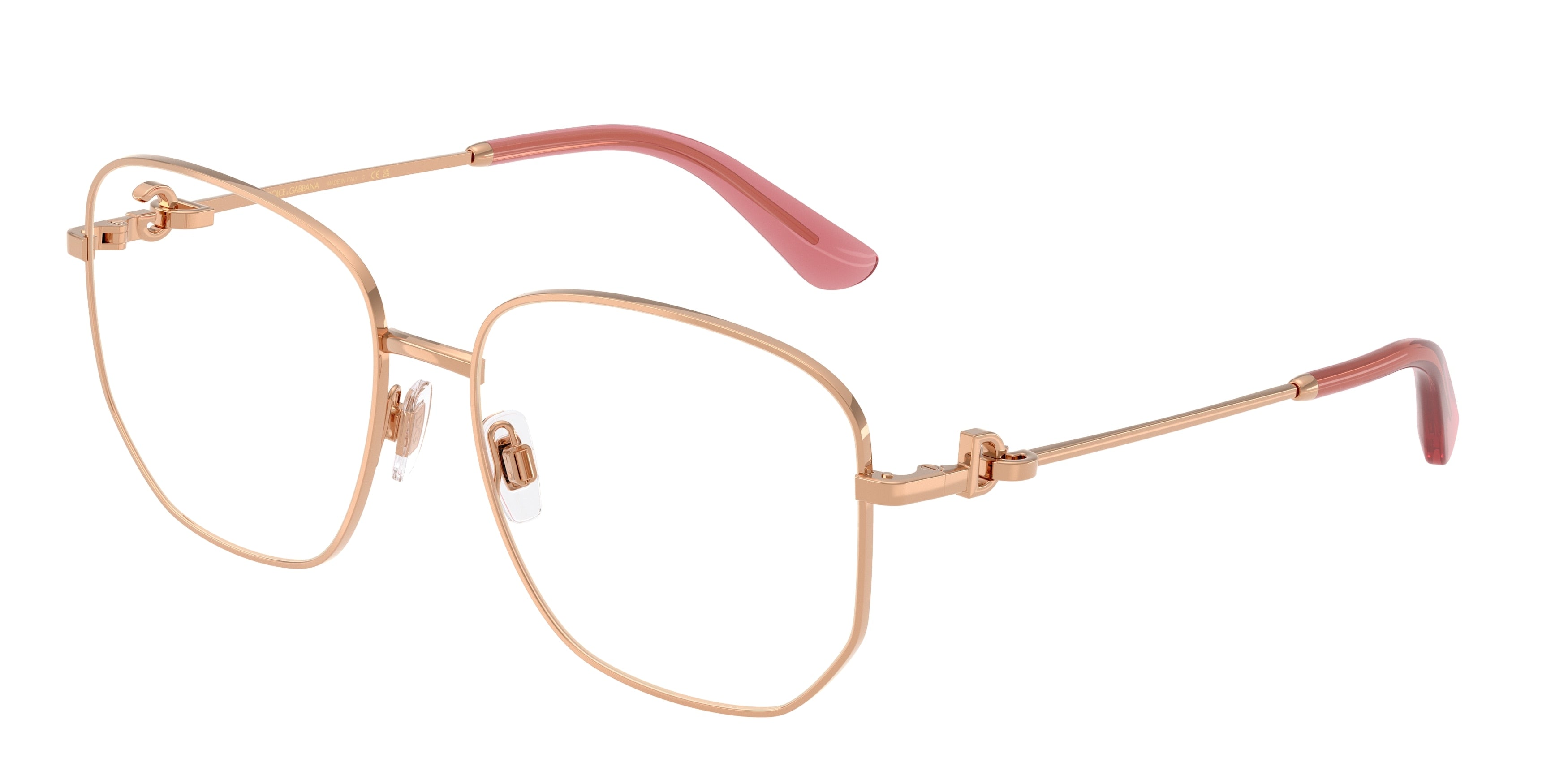 DOLCE & GABBANA DG1356 Phantos Eyeglasses 1298-Rose Gold 57-140-16 - Color Map Gold