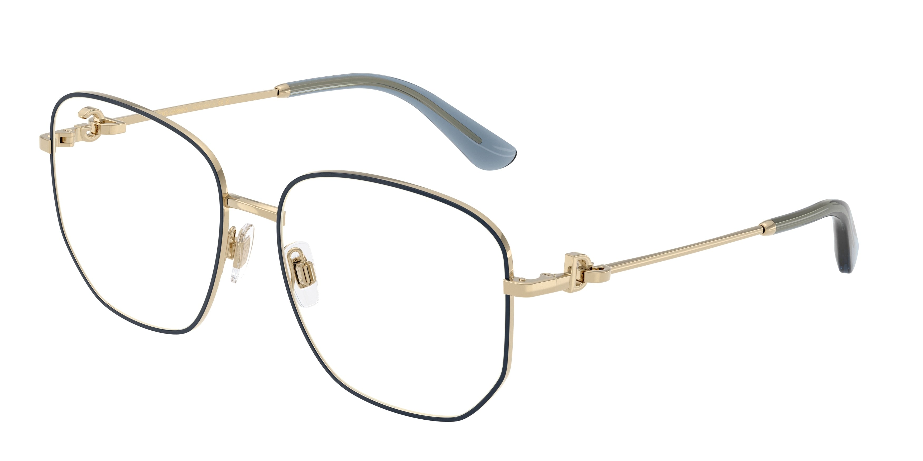 DOLCE & GABBANA DG1356 Phantos Eyeglasses 488-Pale Gold/Blue 57-140-16 - Color Map Gold
