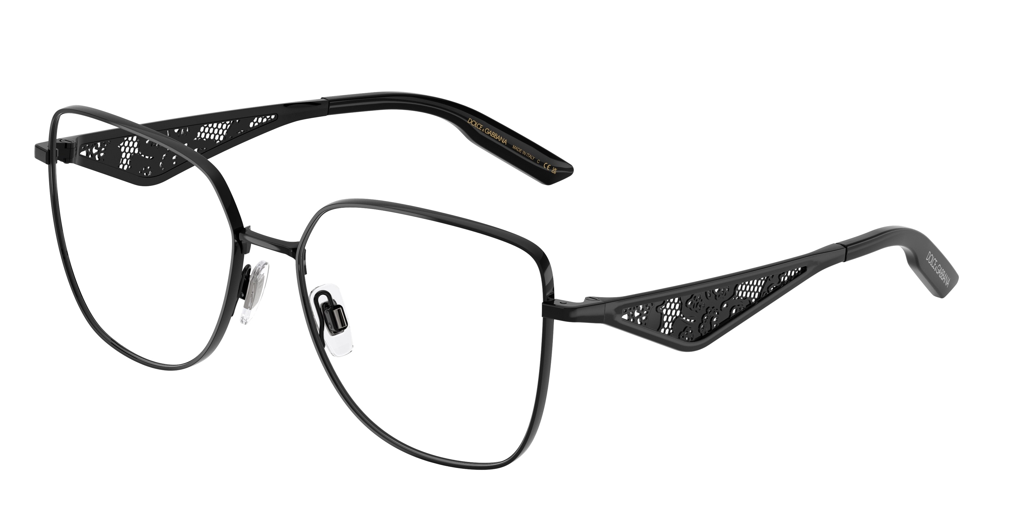 DOLCE & GABBANA DG1358 Square Eyeglasses  01-Black 56-145-16 - Color Map Black