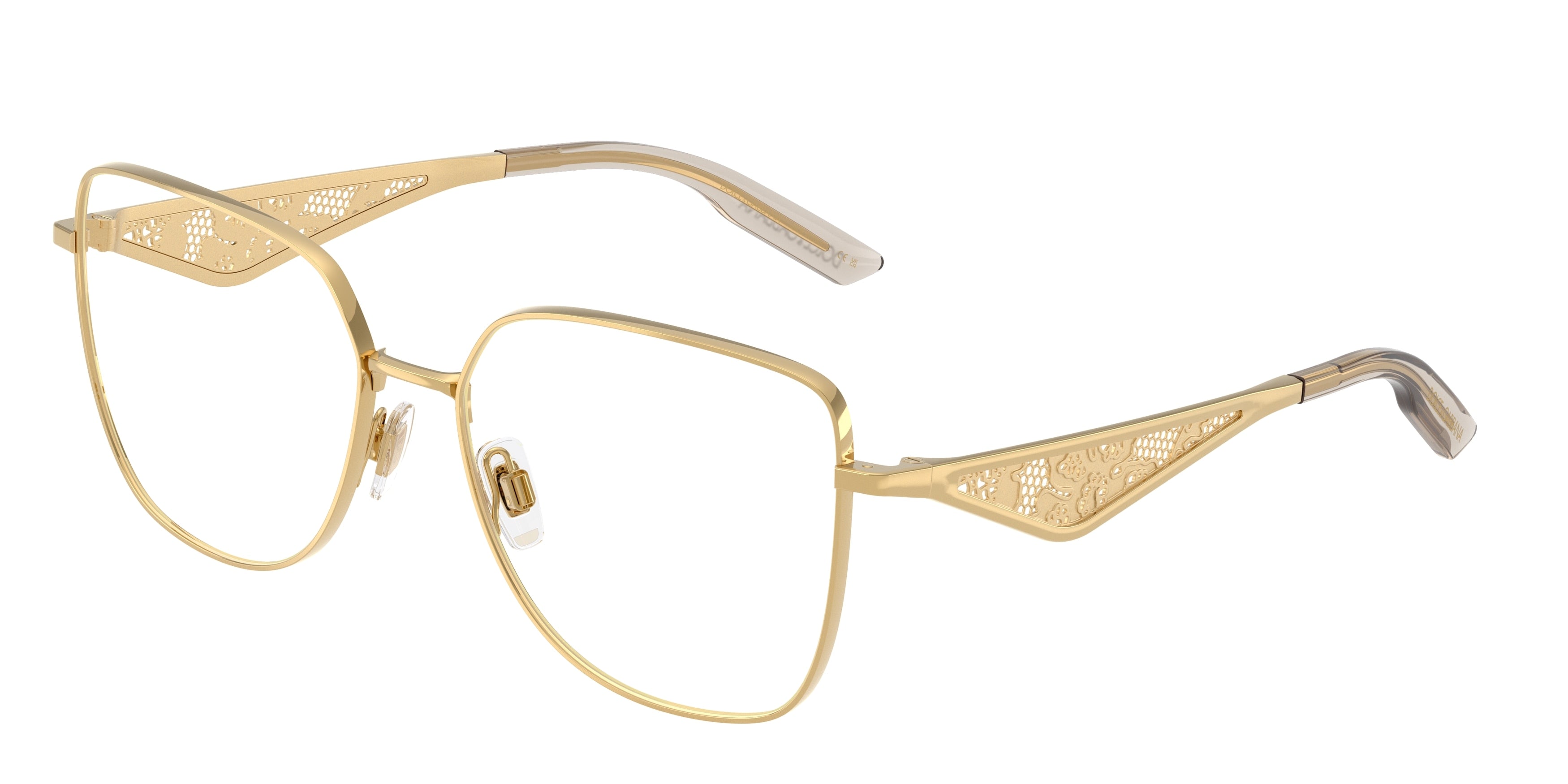 DOLCE & GABBANA DG1358 Square Eyeglasses 02-Gold 56-145-16 - Color Map Gold