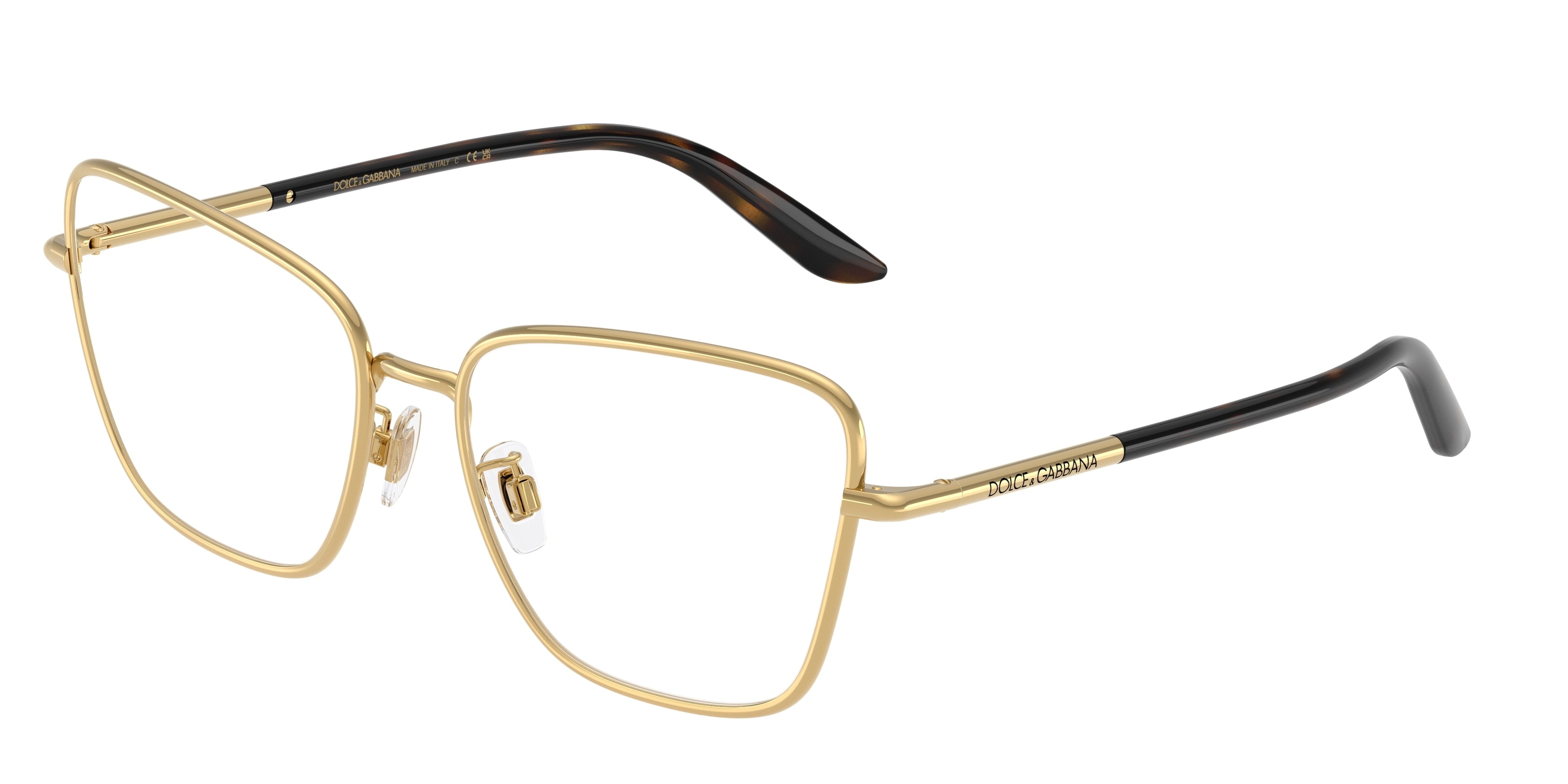 DOLCE & GABBANA DG1359 Cat Eye Eyeglasses 02-Gold 57-145-17 - Color Map Gold
