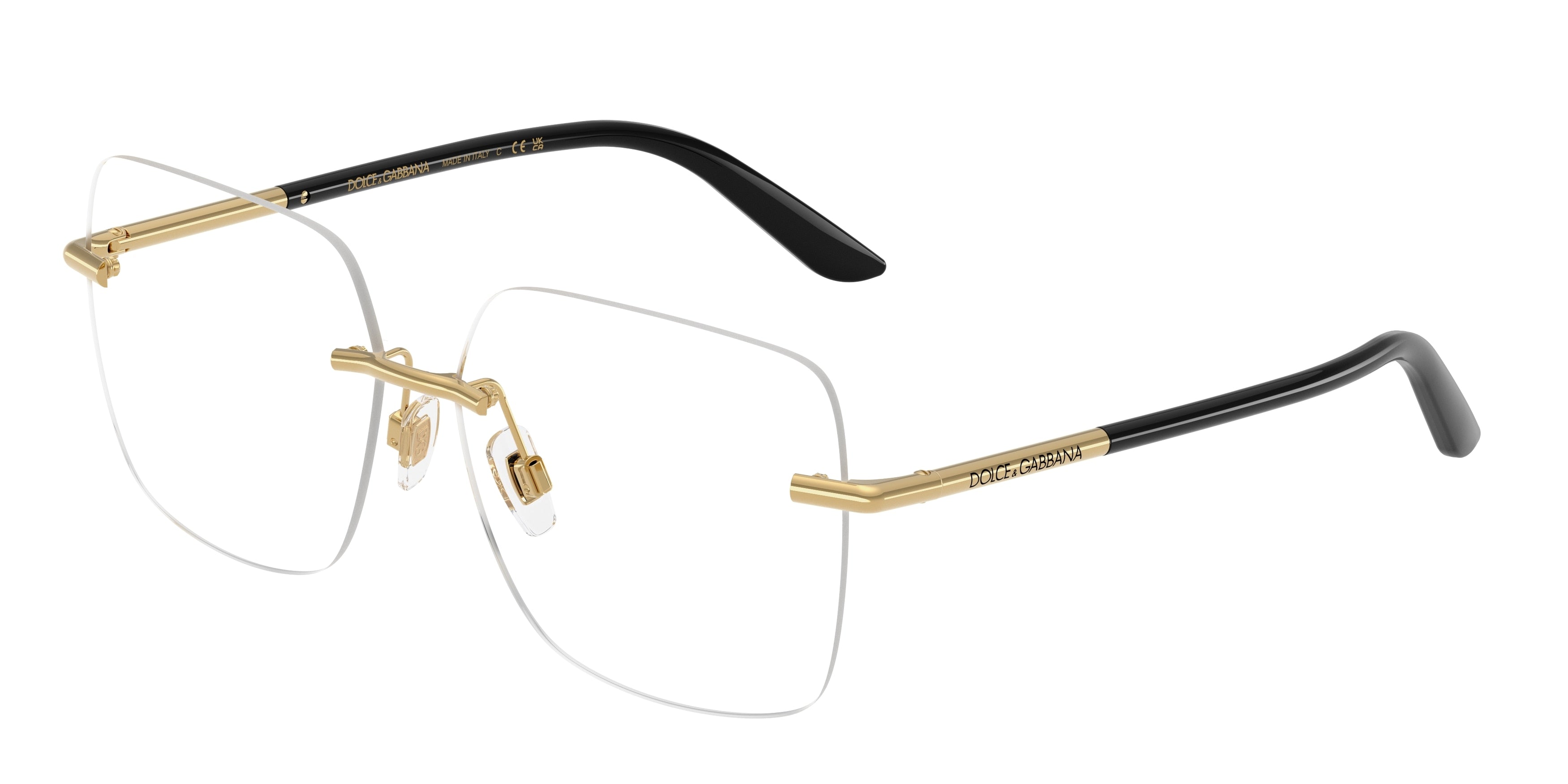 DOLCE & GABBANA DG1360 Square Eyeglasses 02-Gold 57-145-13 - Color Map Gold