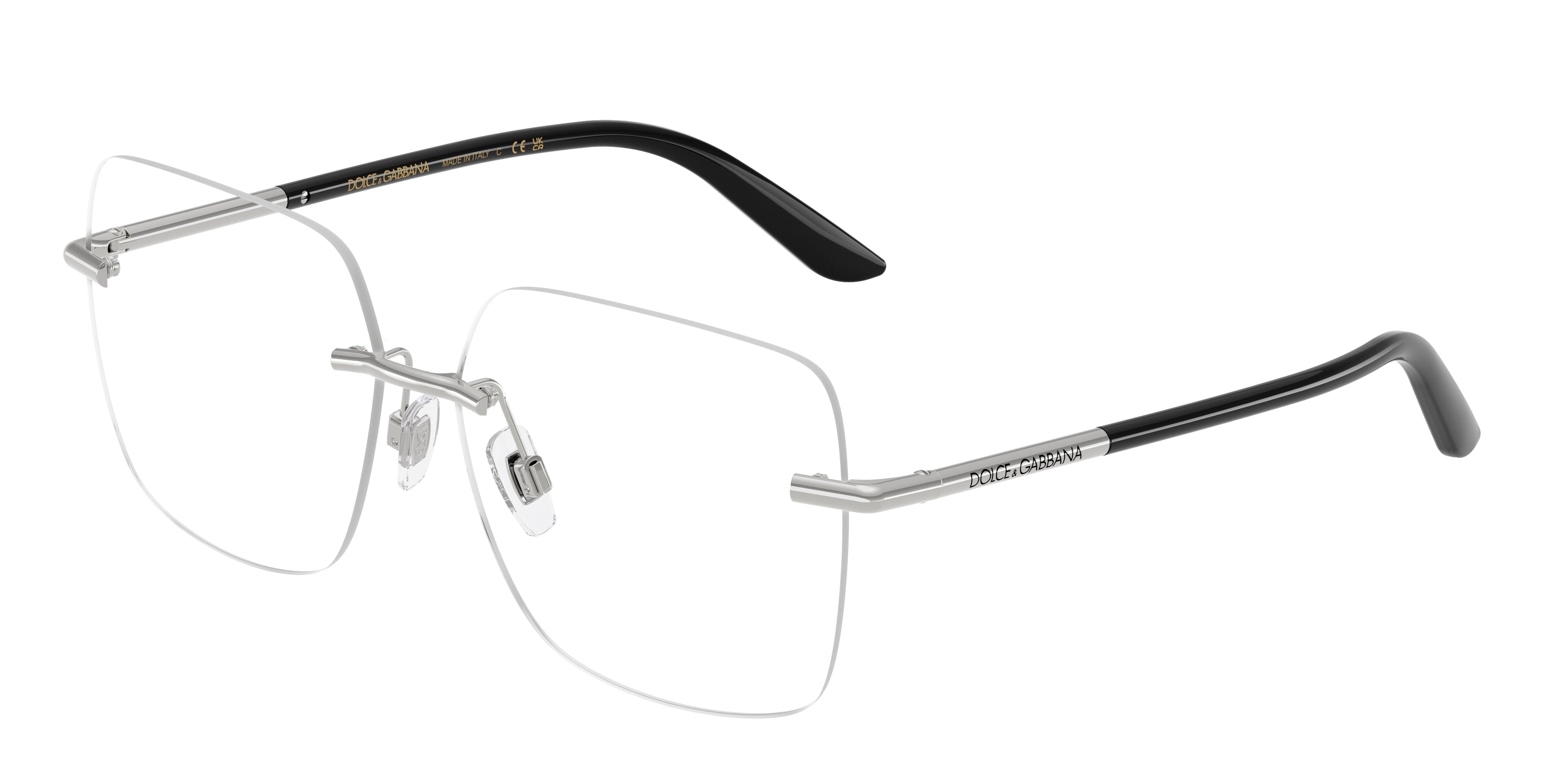 DOLCE & GABBANA DG1360 Square Eyeglasses 05-Silver 57-145-13 - Color Map Silver