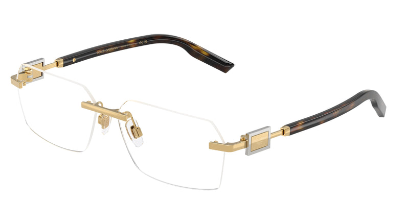 DOLCE & GABBANA DG1361 Rectangle Eyeglasses 02-Gold 60-145-14 - Color Map Gold