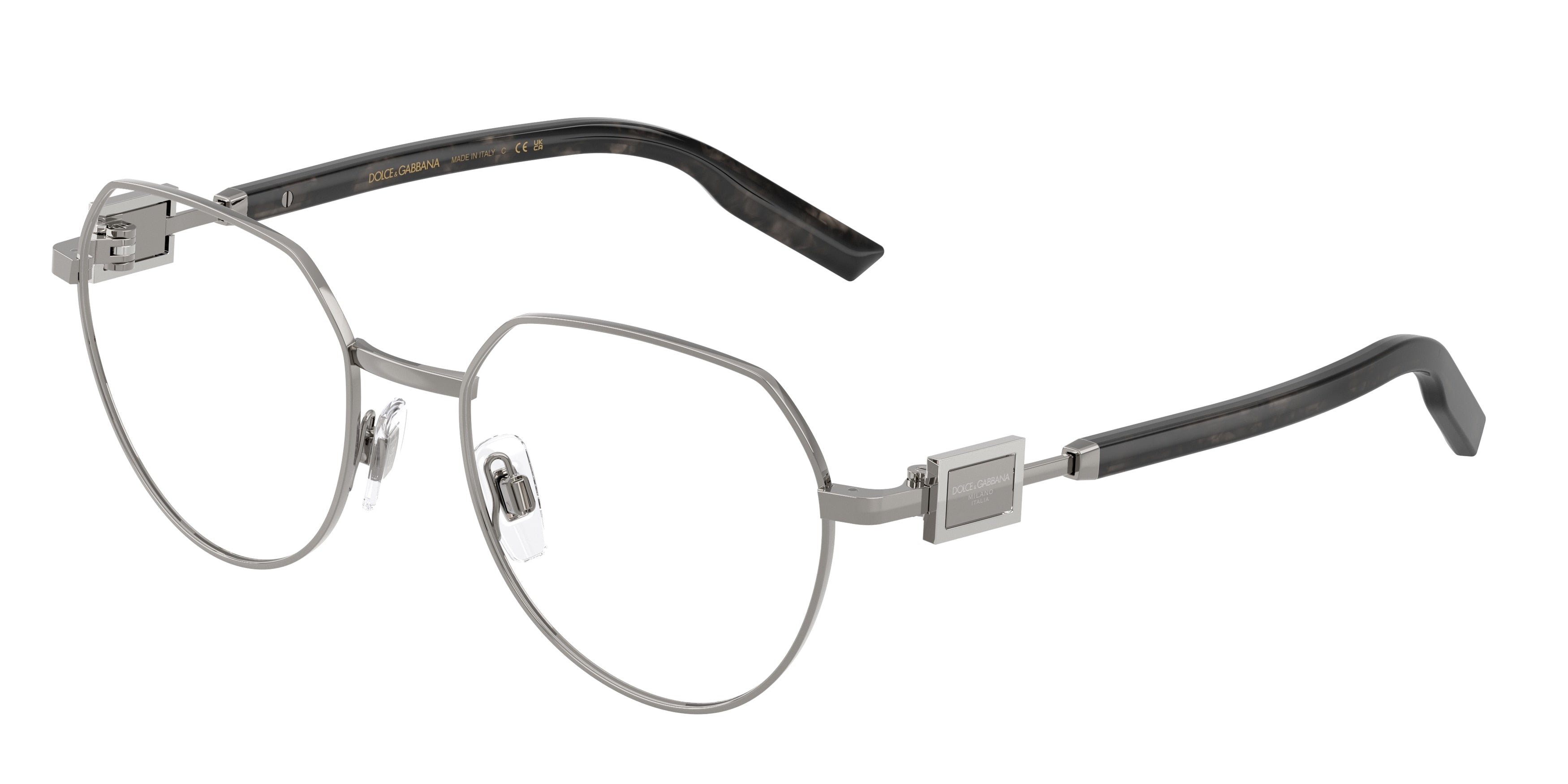 DOLCE & GABBANA DG1362 Phantos Eyeglasses 04-Gunmetal 53-145-19 - Color Map Grey