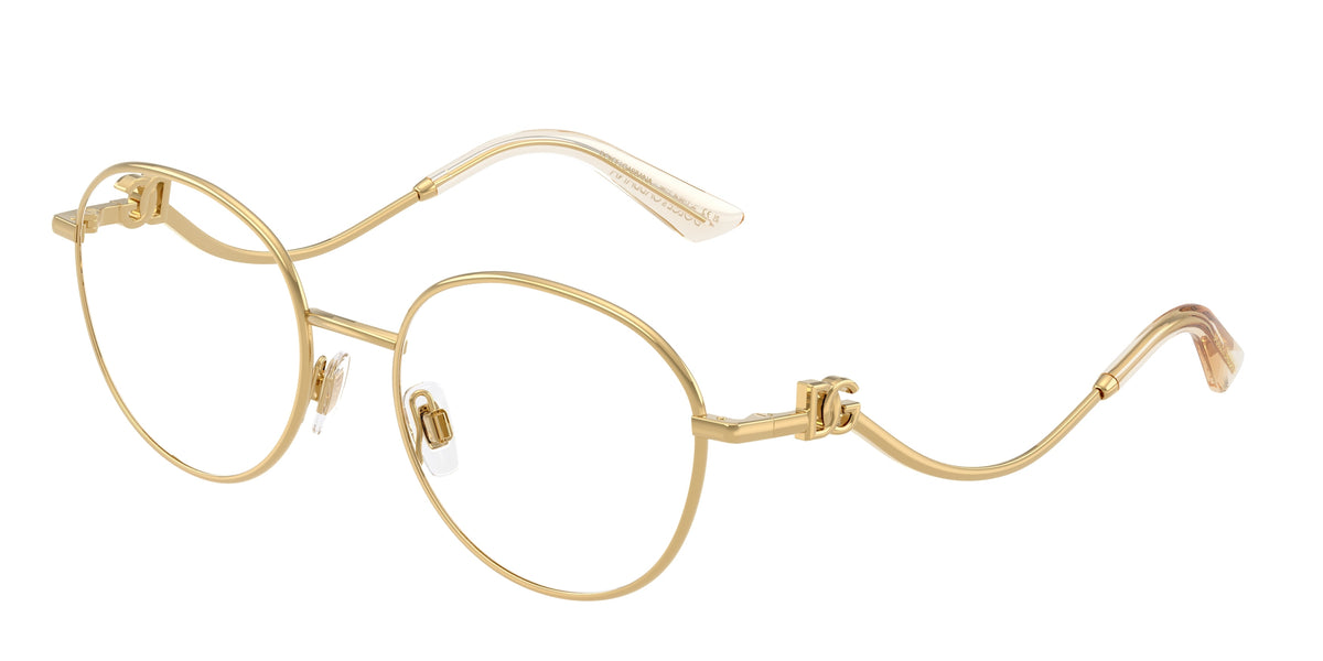DOLCE & GABBANA DG1365 Round Eyeglasses 02-Gold 53-145-18 - Color Map Gold