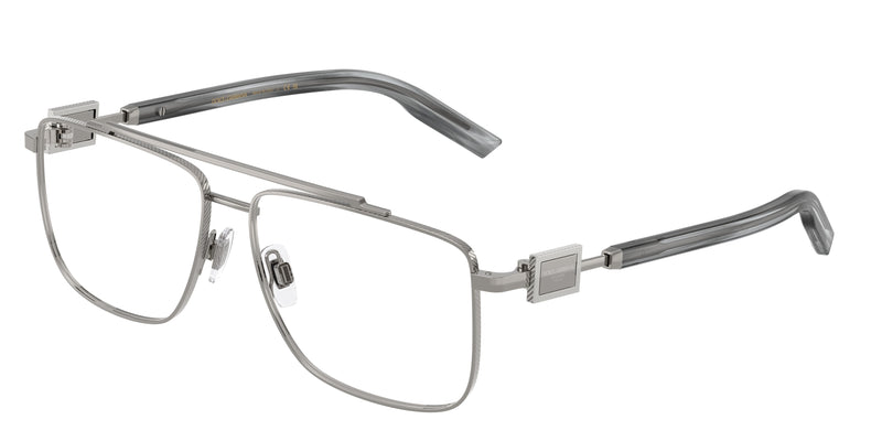 DOLCE & GABBANA DG1368 Pilot Eyeglasses 04-Gunmetal 58-145-14 - Color Map Grey