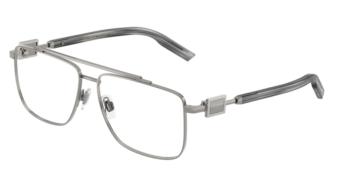DOLCE & GABBANA DG1368 Pilot Eyeglasses 04-Gunmetal 58-145-14 - Color Map Grey